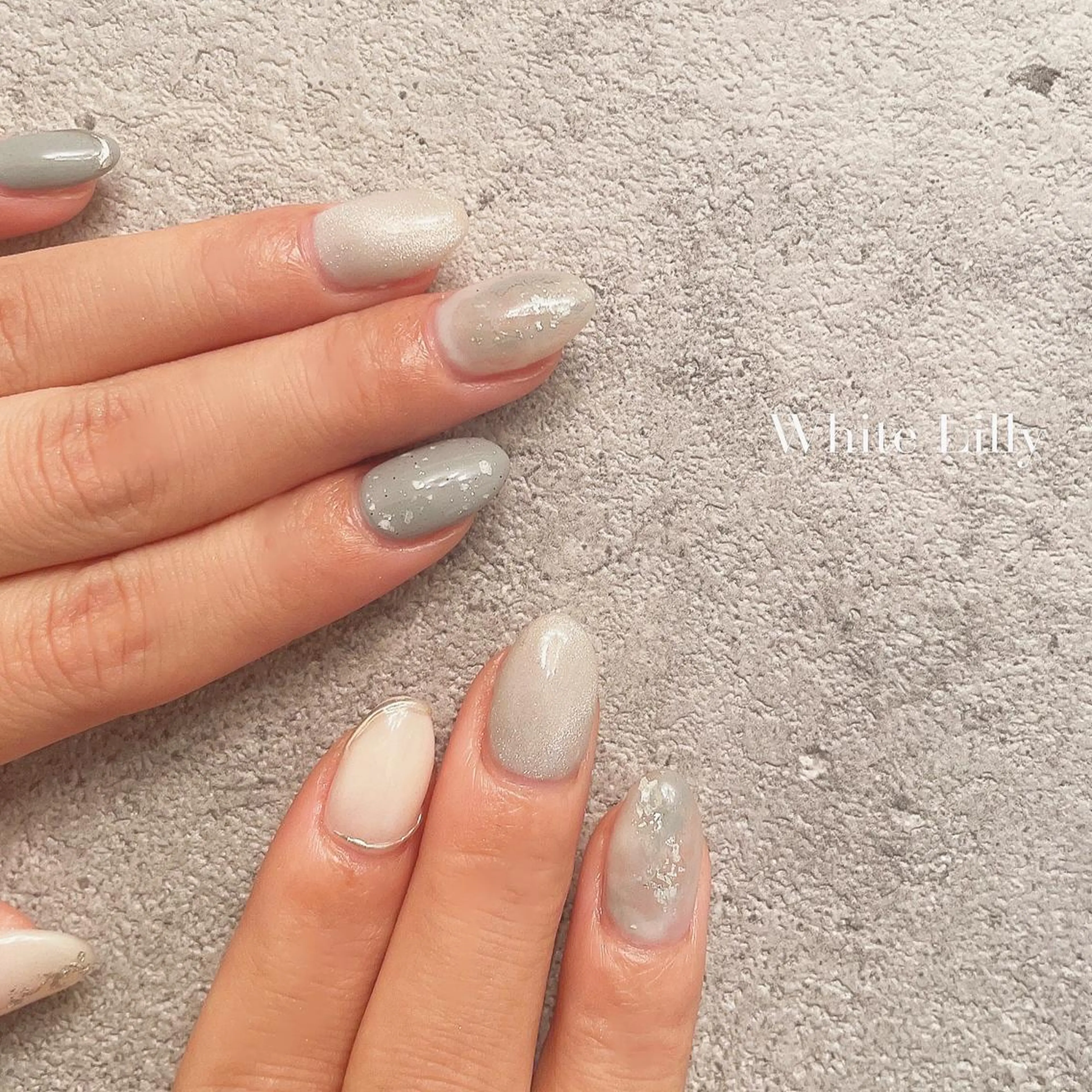 ネイル ニュアンスネイル ハンドネイル White lily所属・牧田 雅世のネイルデザイン
