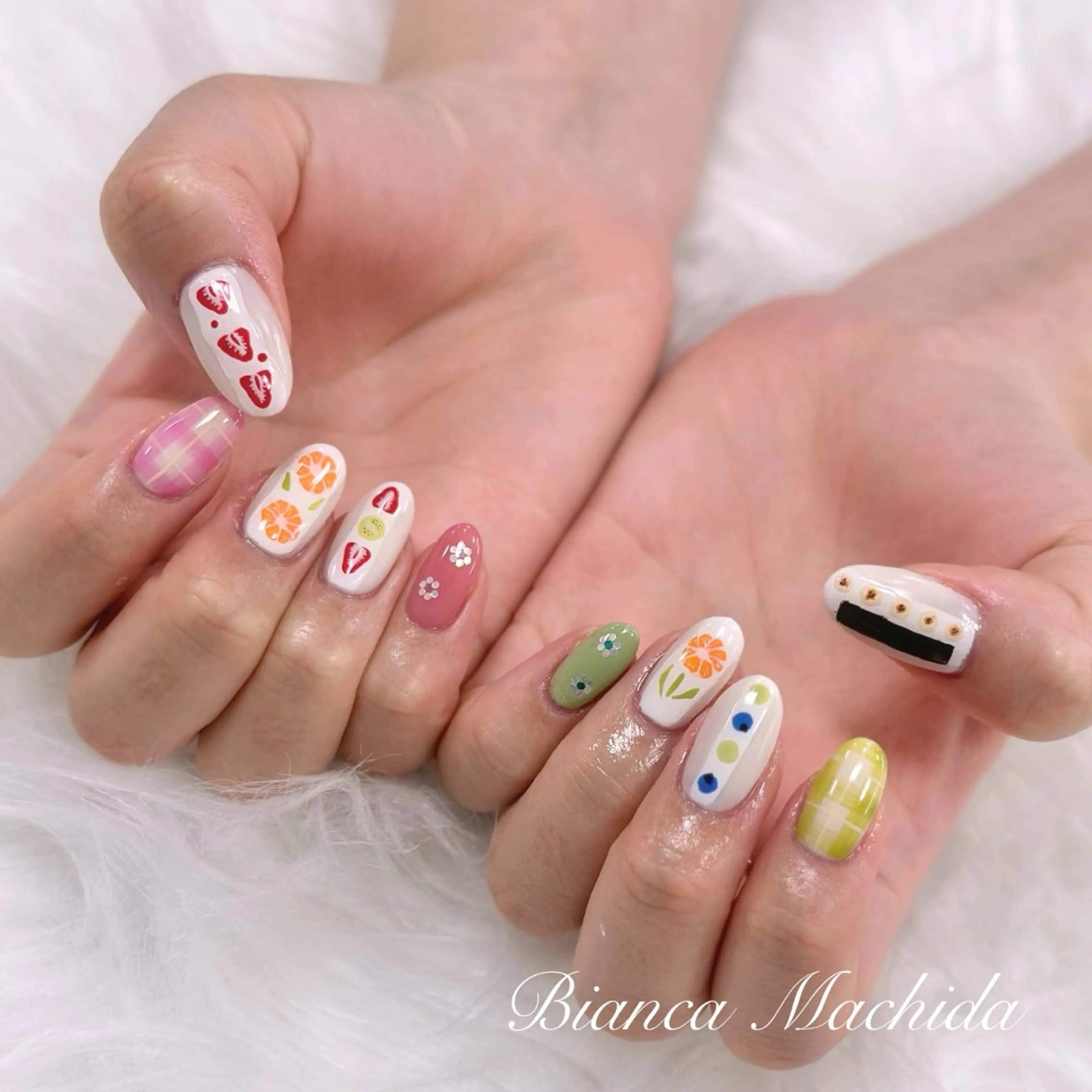 ネイル アートネイル 春ネイル ハンドネイル Bianca👼🏻 OIKAWAのネイルデザイン