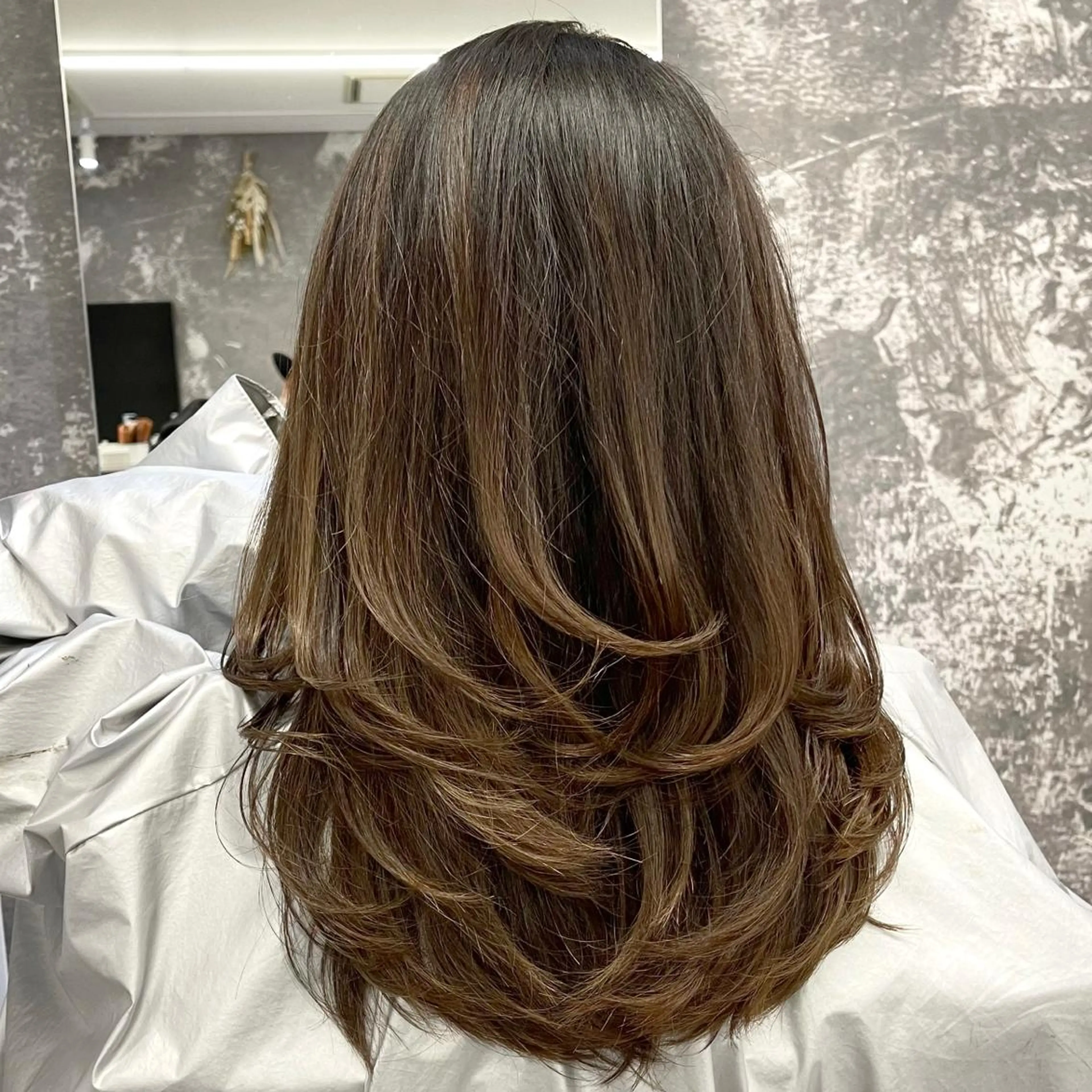 ミディアム 外国人風カラー ハイライト レイヤーカット アンドウ ユウ/ レイヤーカット/韓国のヘアスタイル