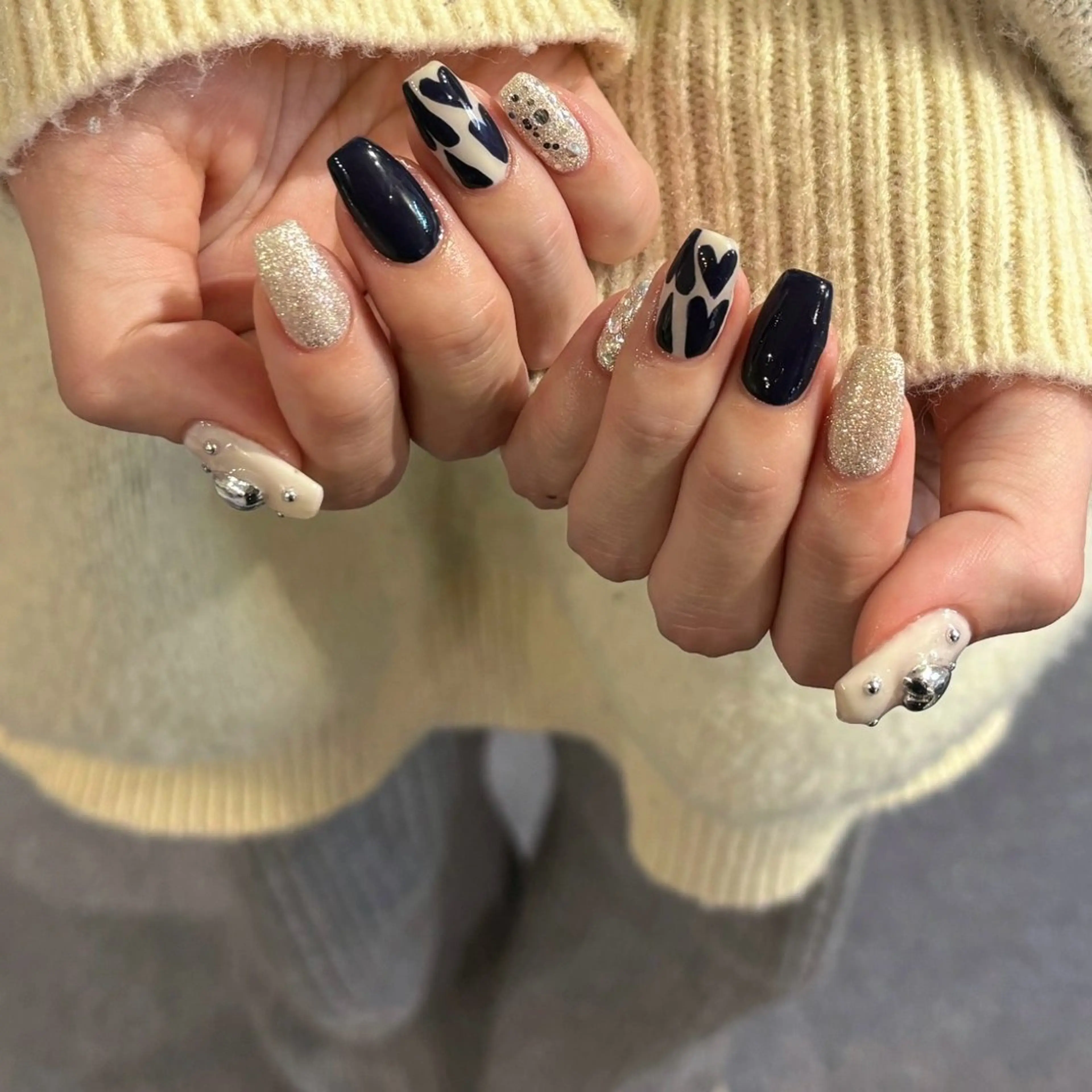 ネイル ハート ハンドネイル HONOKA W 【深江橋店】のネイルデザイン
