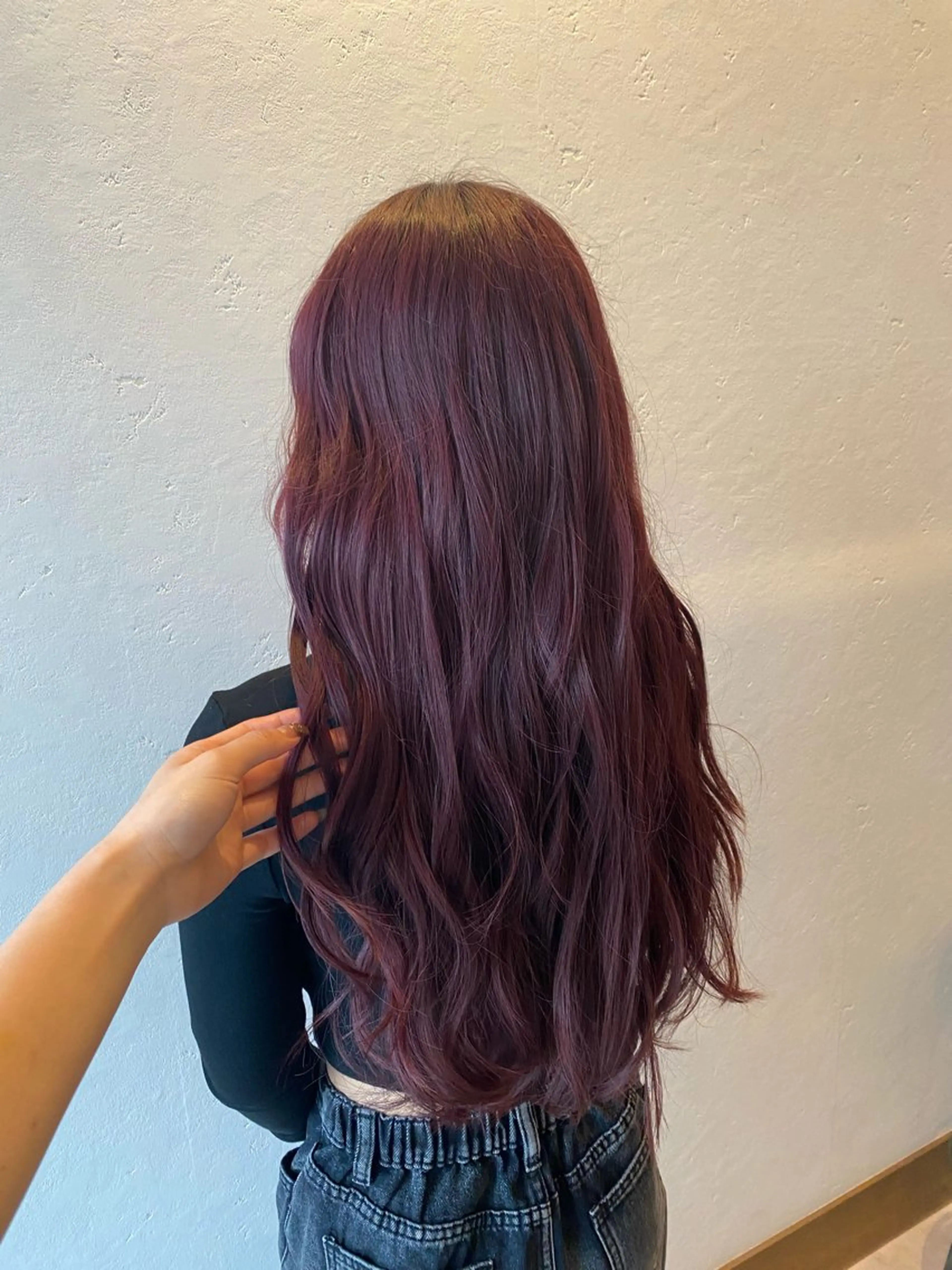 ロング カラー ブリーチ ボルドーカラー ダブルカラー ブリーチなしカラー カット ヘアカラー MAHIRO🍒半田 /ブリーチ/カットのヘアスタイル