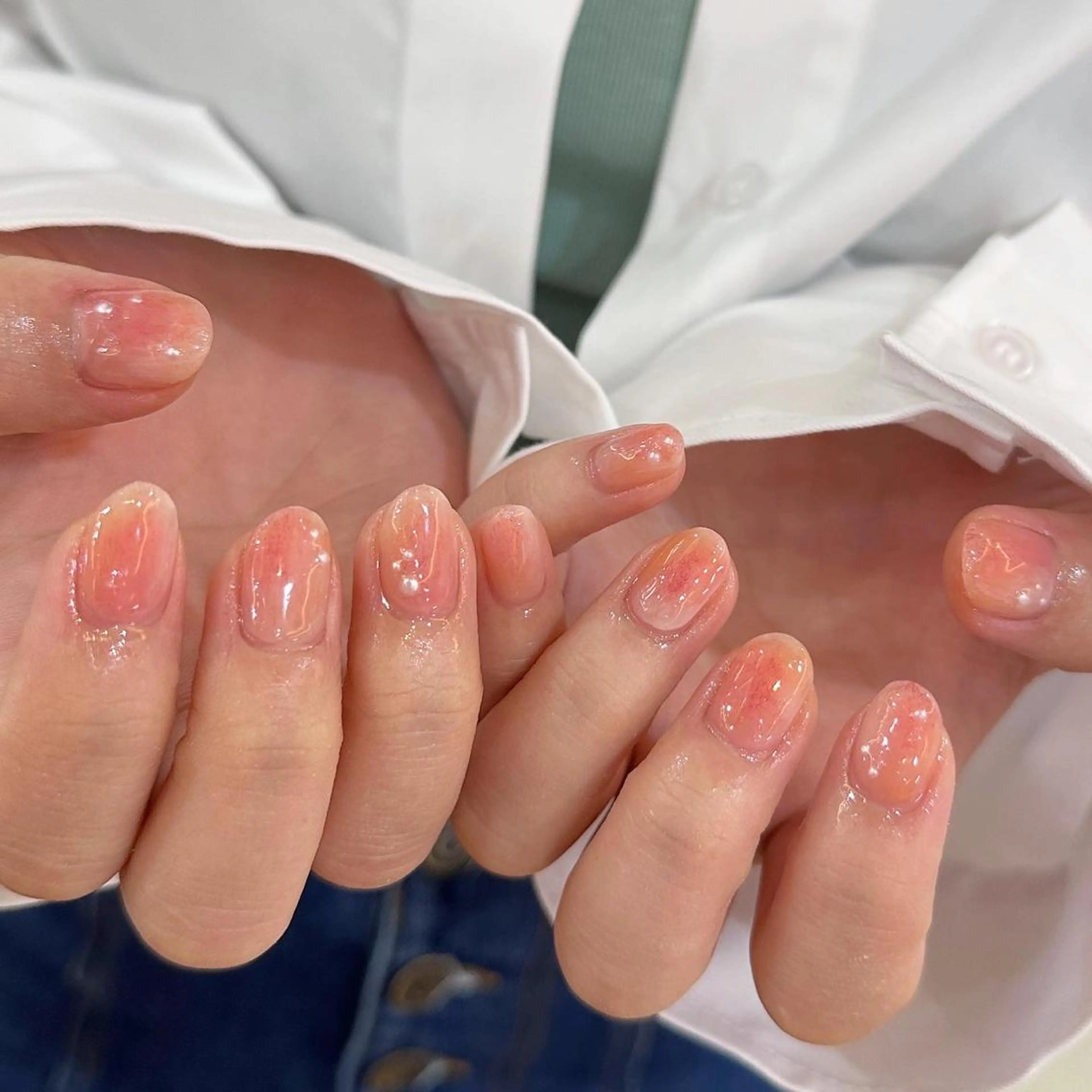 ネイル ハンドネイル 𝕄𝕚𝕪𝕦🤍 自由が丘⌇パラジェルのネイルデザイン