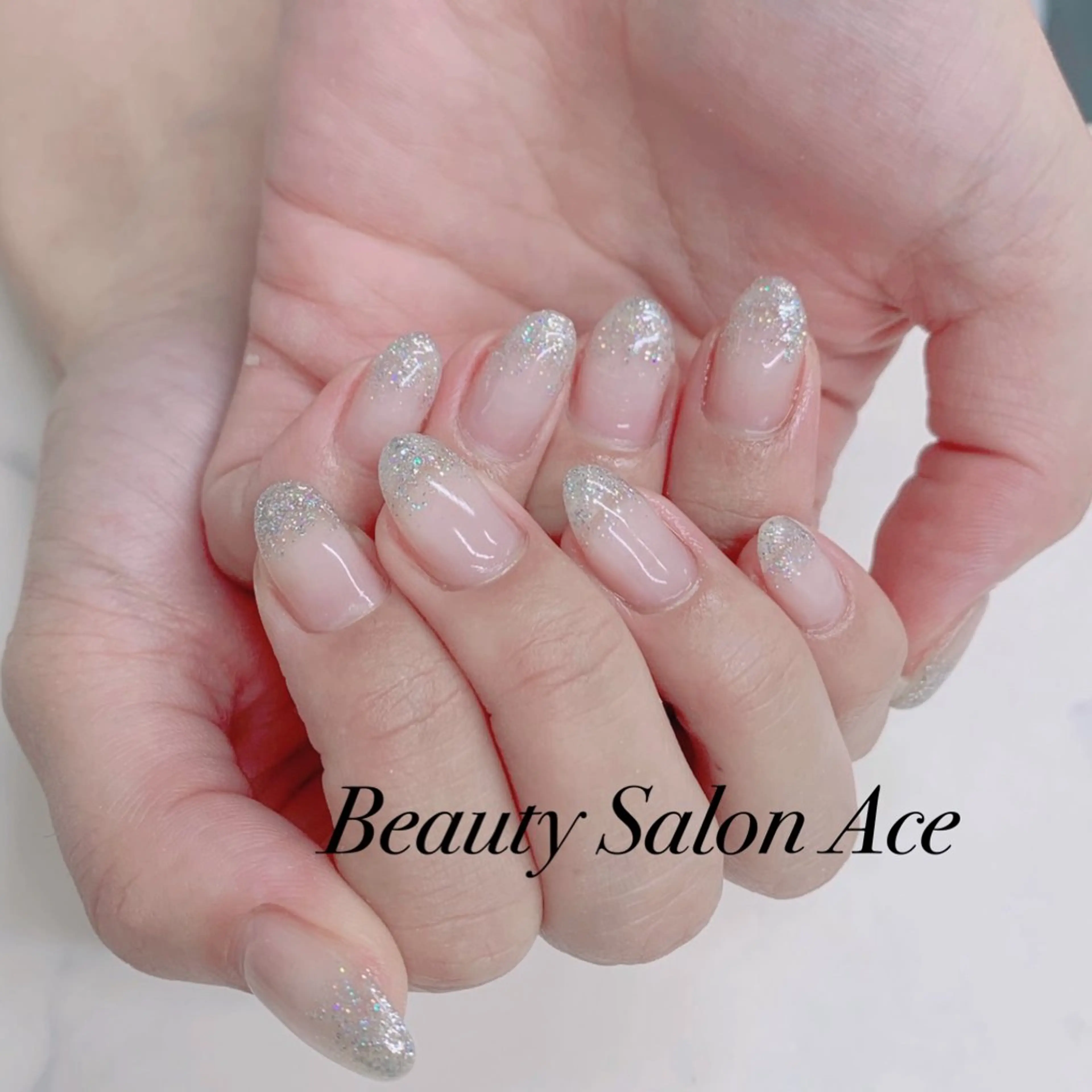 ネイル グラデーション ラメ(グリッター) ラメグラデーション メンズネイル 夏ネイル ハンドネイル ハンドケア Beauty Salon Ace（ネイルサロン　エース）所属・池袋フィルイン Ace♡長さだしのネイルデザイン
