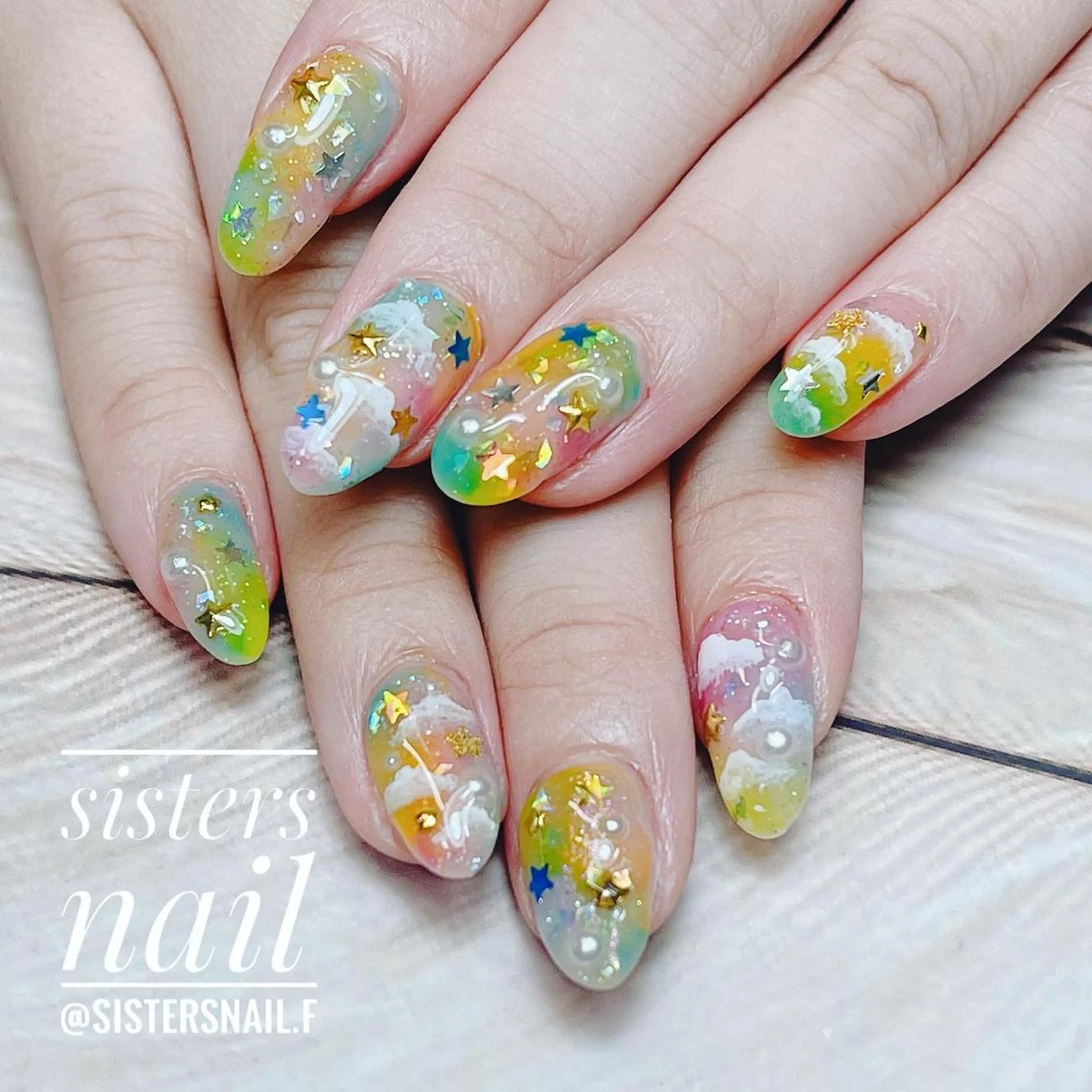 ネイル アートネイル キラキラネイル スカルプネイル sisters nail.fのネイルデザイン