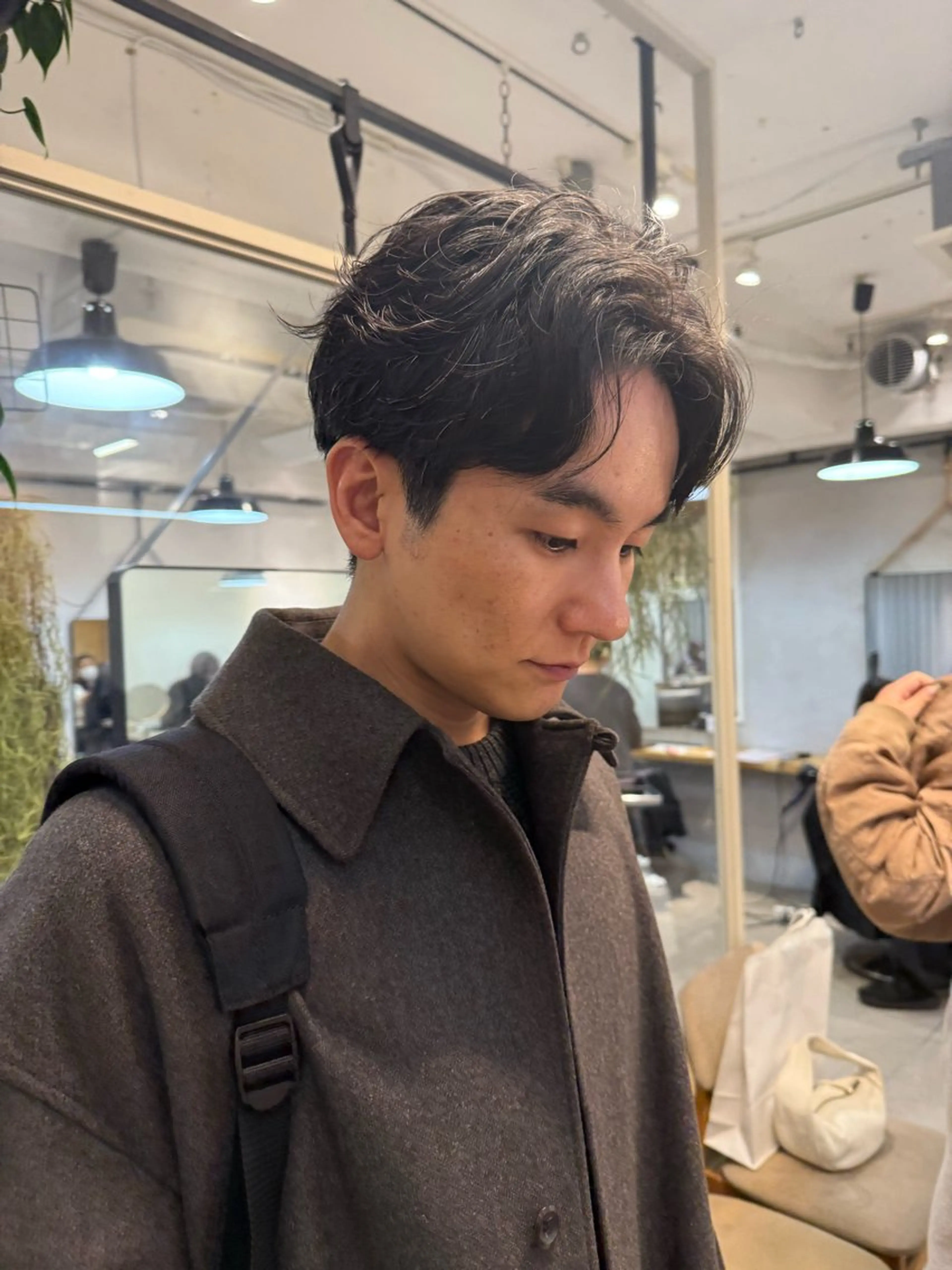 パーマ メンズ ミルクティー× グレージュMOMOのヘアスタイル