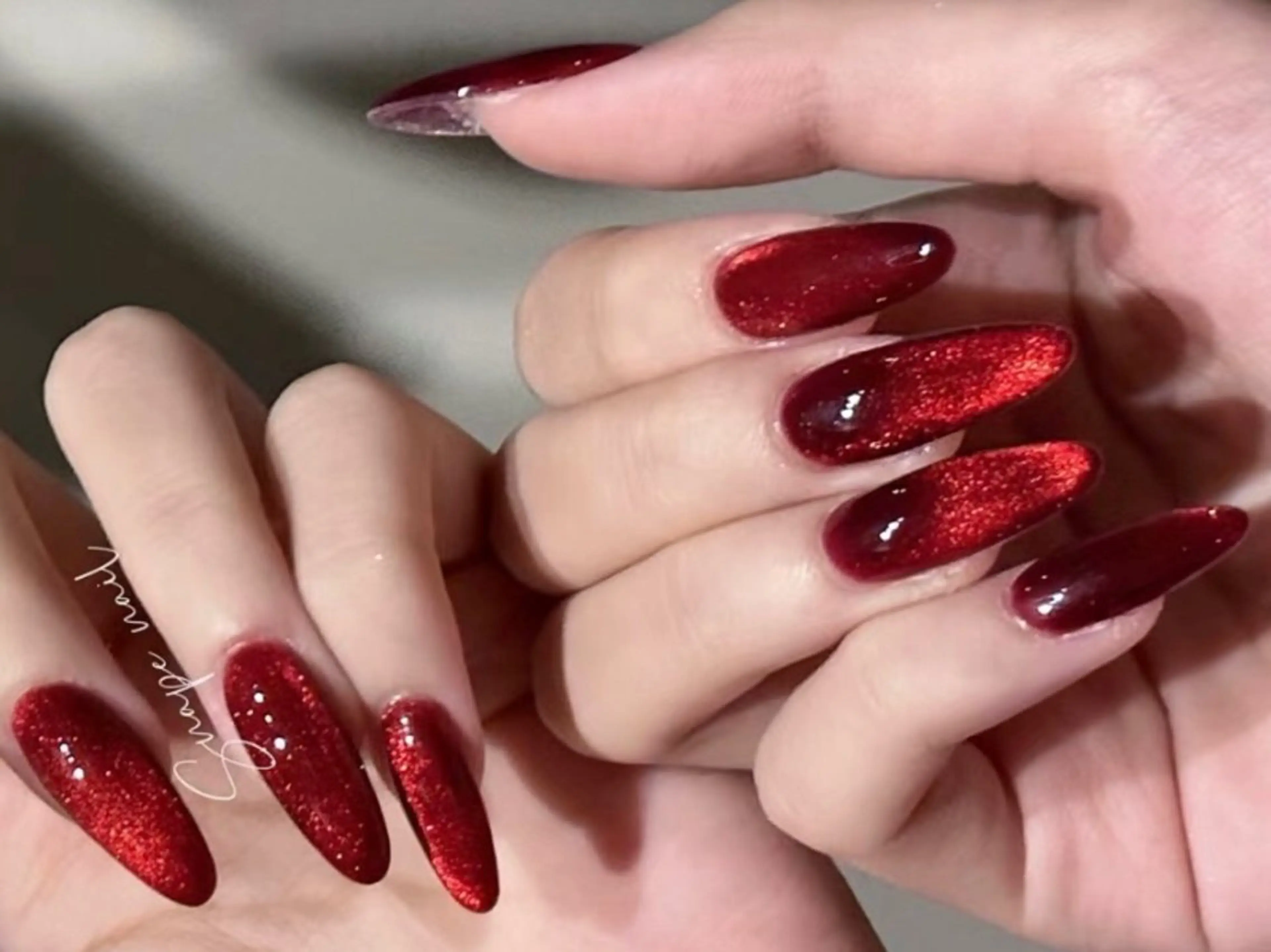 ネイル オーロラネイル チークネイル 長さ出し フットネイル フレンチネイル ハンドネイル ハンドケア yl nail salonのネイルデザイン