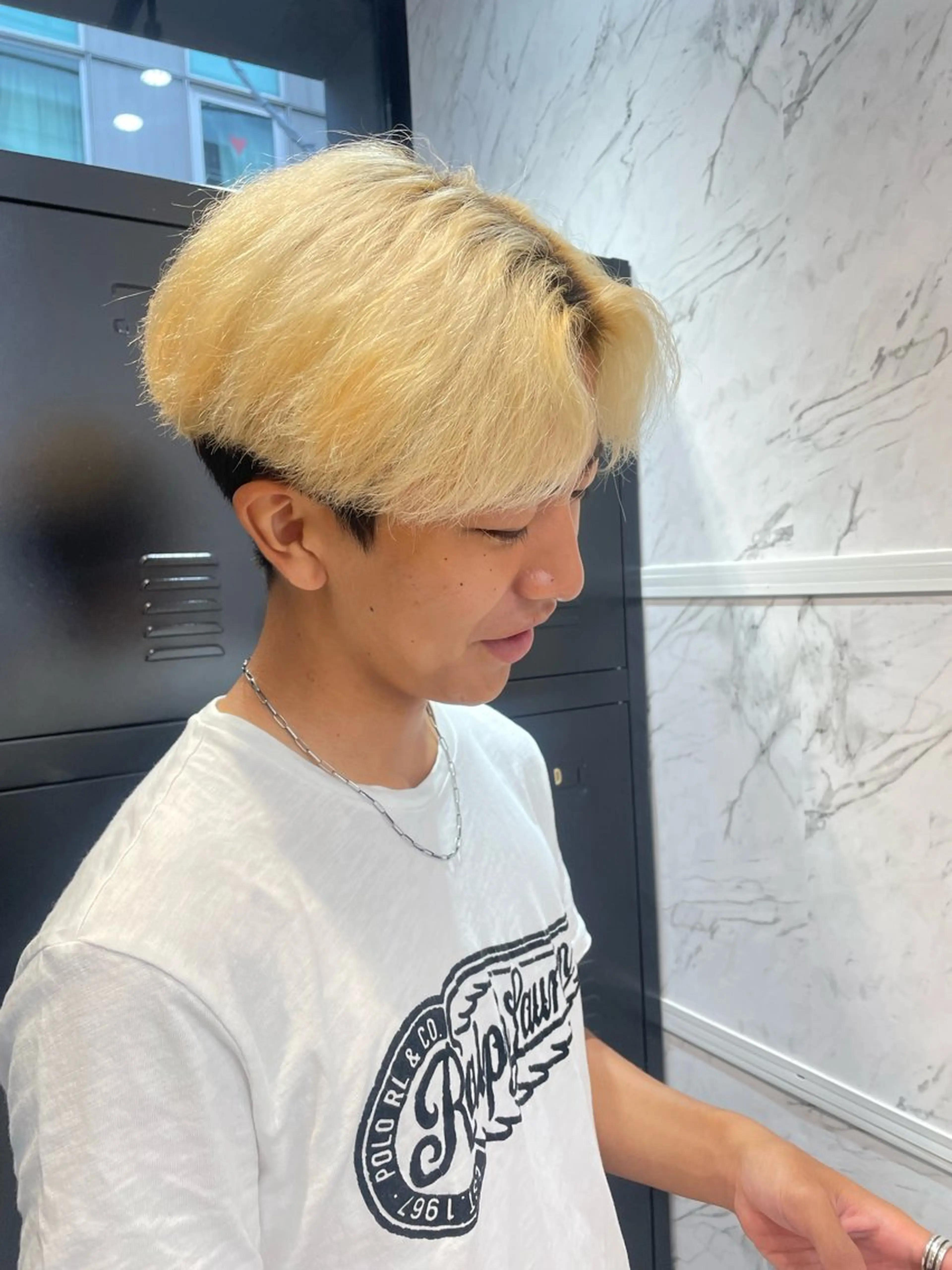 セミロング カラー メンズ ブロンド ヘアカラー hair salon dot. mooda 韓国風サロン 町田店所属・韓国風ヘア🎀🩶 /♡𝓝𝓸𝓪♡のヘアスタイル