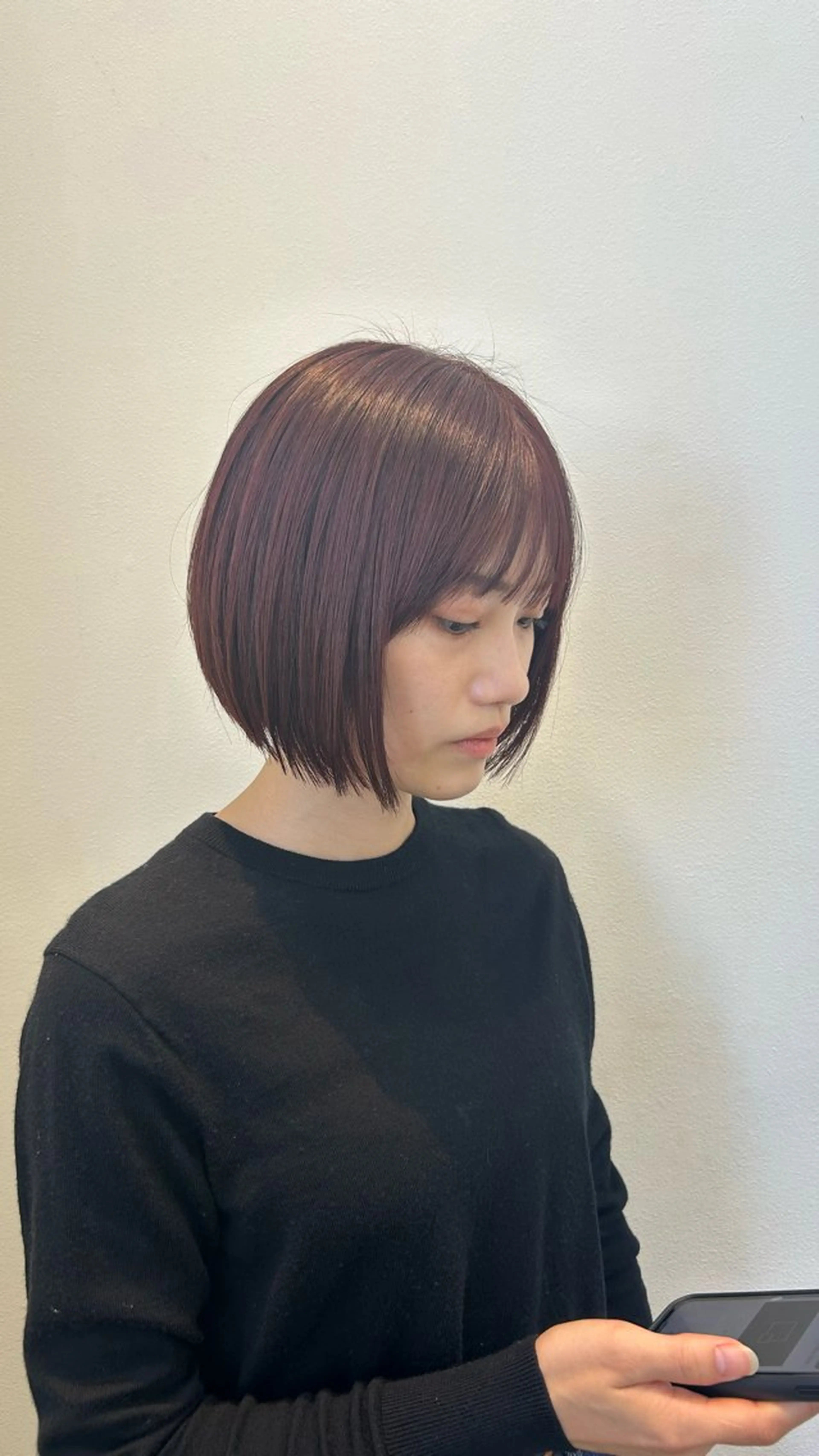 ショート ピンクブラウン トリートメント 根岸 麻菜のヘアスタイル