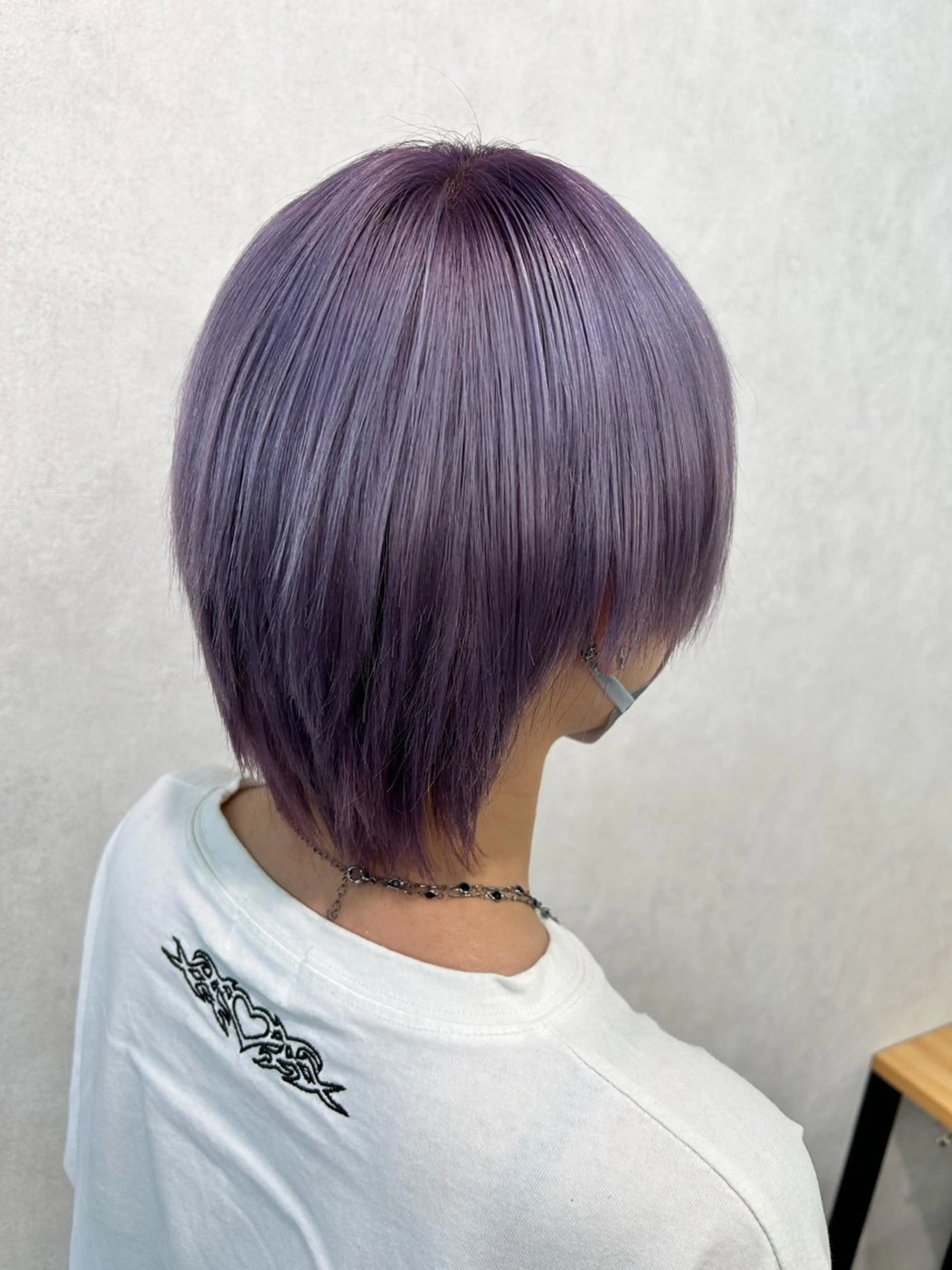 ショート パープルカラー ヘアカラー トリートメント エクステ/心斎橋/ ハイトーン/ミサキのヘアスタイル