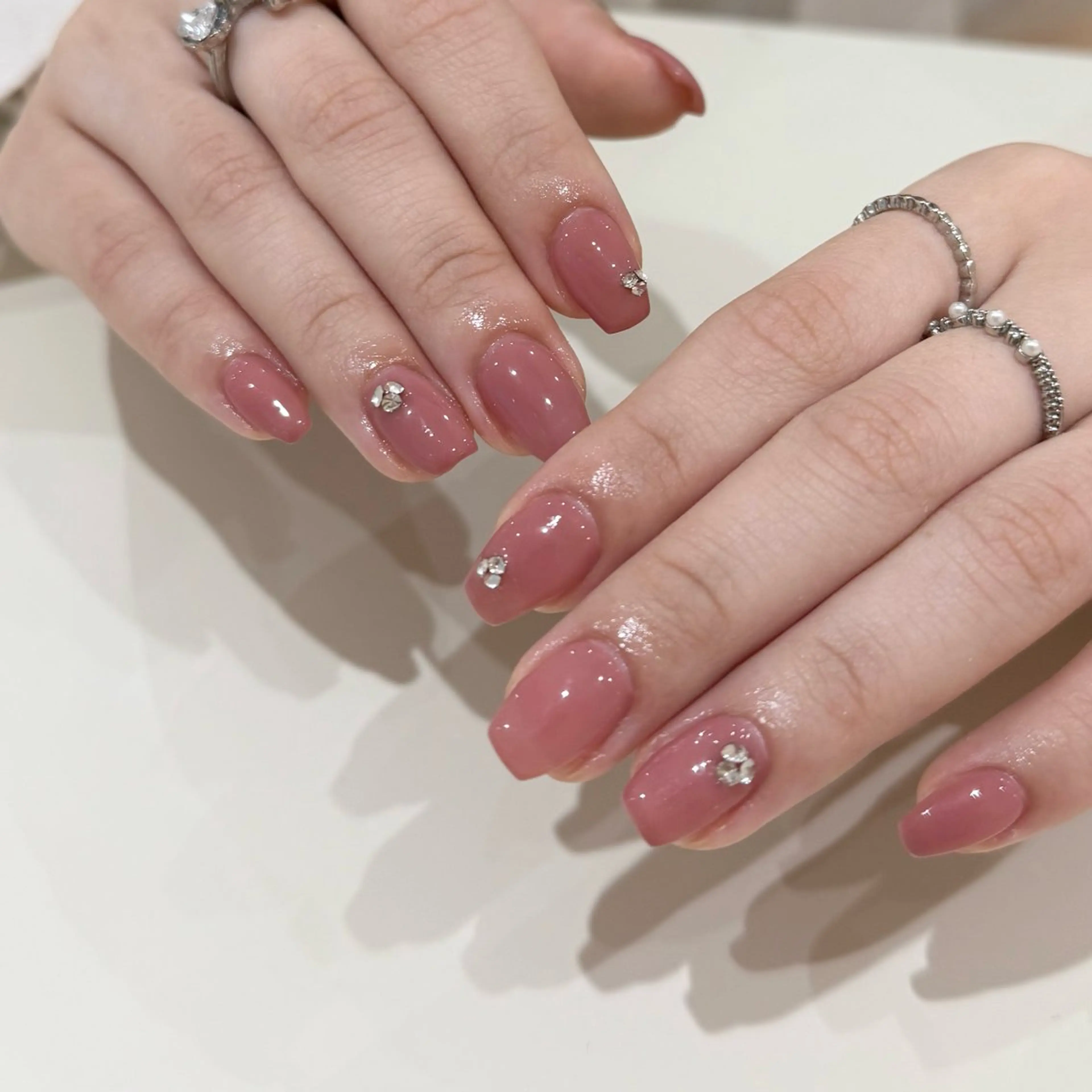 ネイル ジェルネイル 韓国ネイル オフィスネイル パラジェル ワンホンネイル Nail Salon LUA所属・大矢 亜美のネイルデザイン