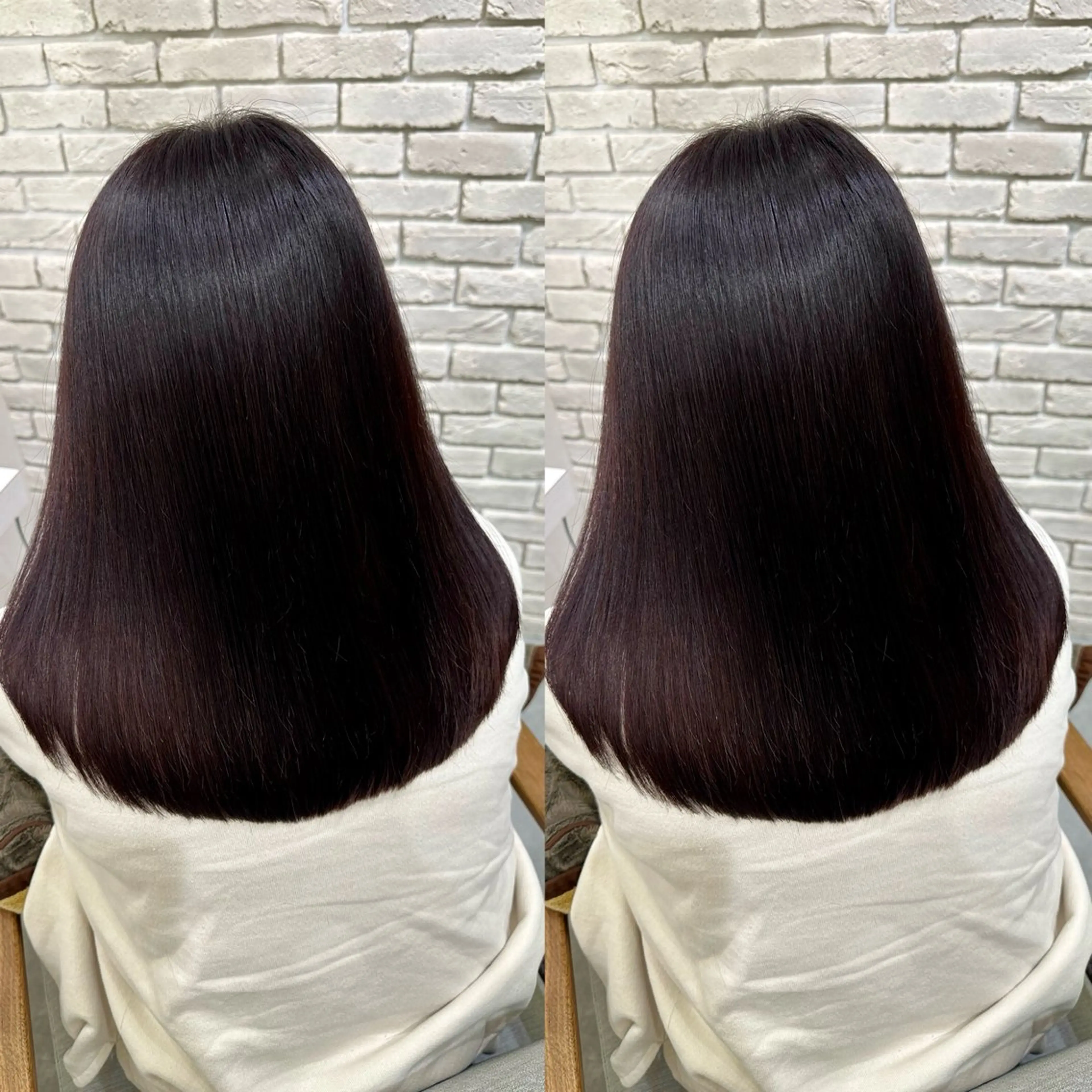 ミディアム ラベンダーブラウン カット ヘアカラー トリートメント ヘッドスパ 髪質改善&ヘアケア 永山若奈のヘアスタイル