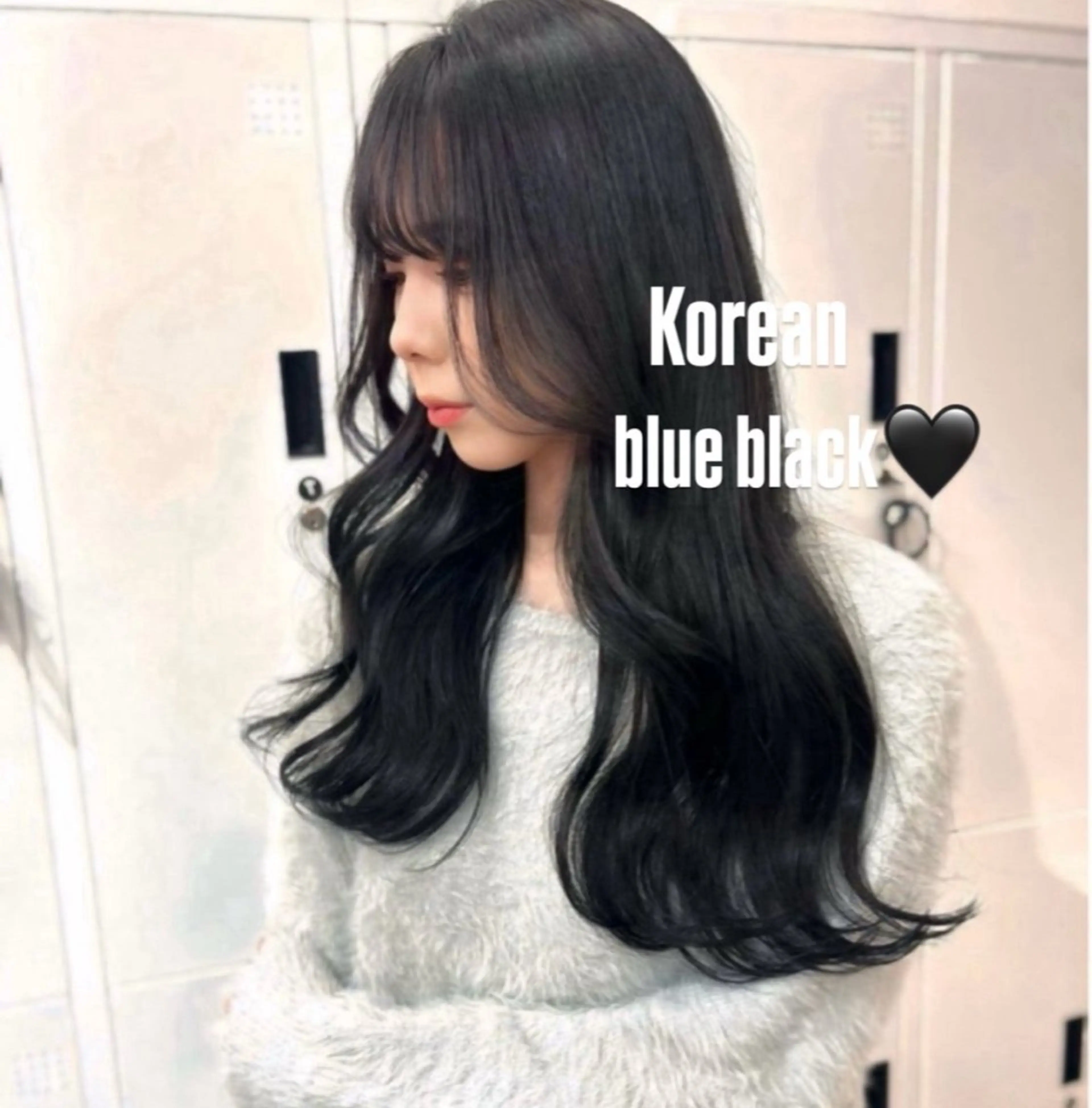 ロング カラー 黒髪 ブリーチ ブルーカラー ブルーブラック 透明感カラー ヘアカラー トリートメント 艶カラー⟡/髪質改善 YURIAのヘアスタイル