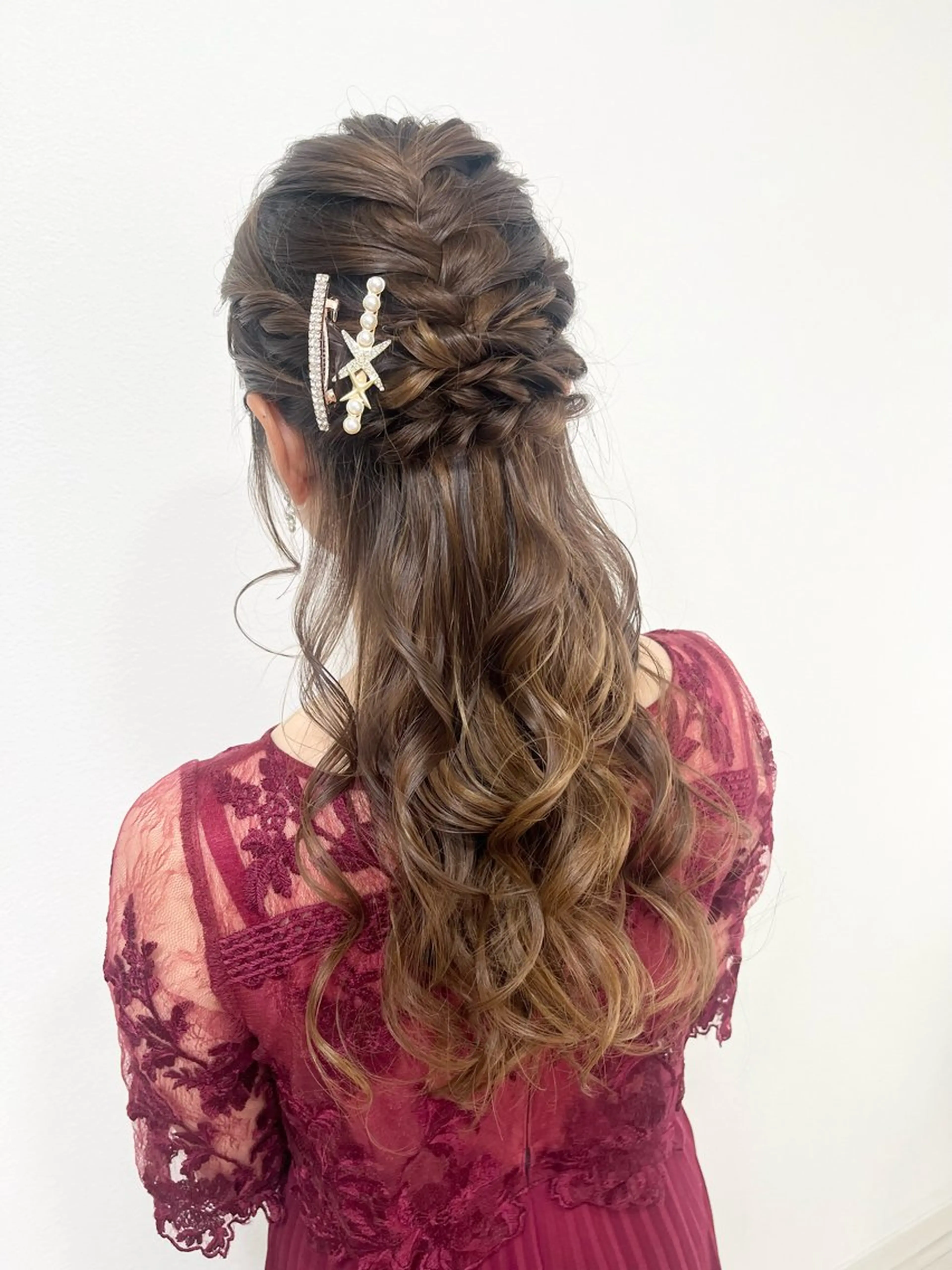 ロング ヘアアレンジ ハーフアップ ヘアセットサロン /上坪愛美のヘアスタイル