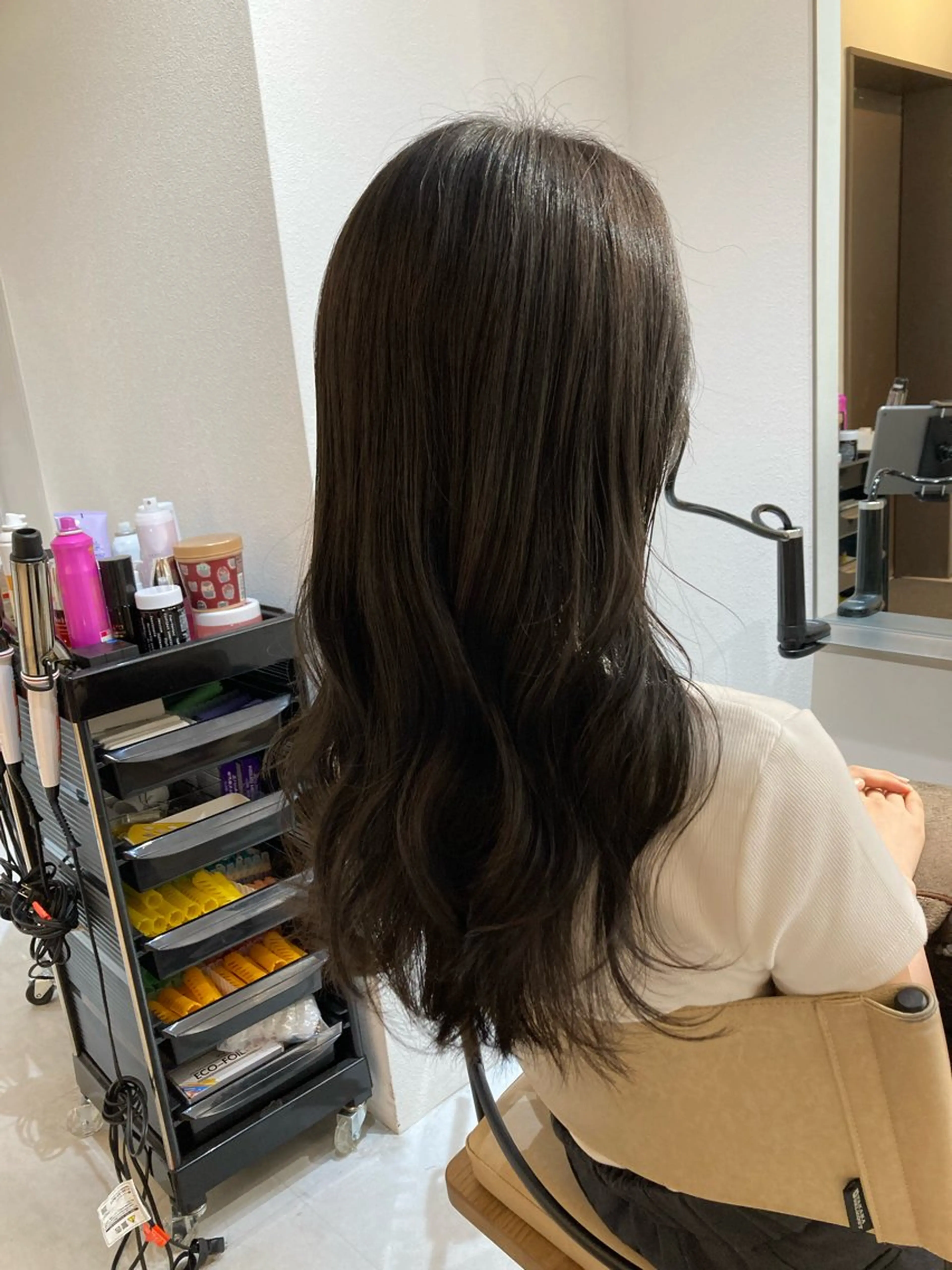 ロング カット ヘアカラー トリートメント ✨色持ちの良い艶 カラー✨蟹江真世のヘアスタイル