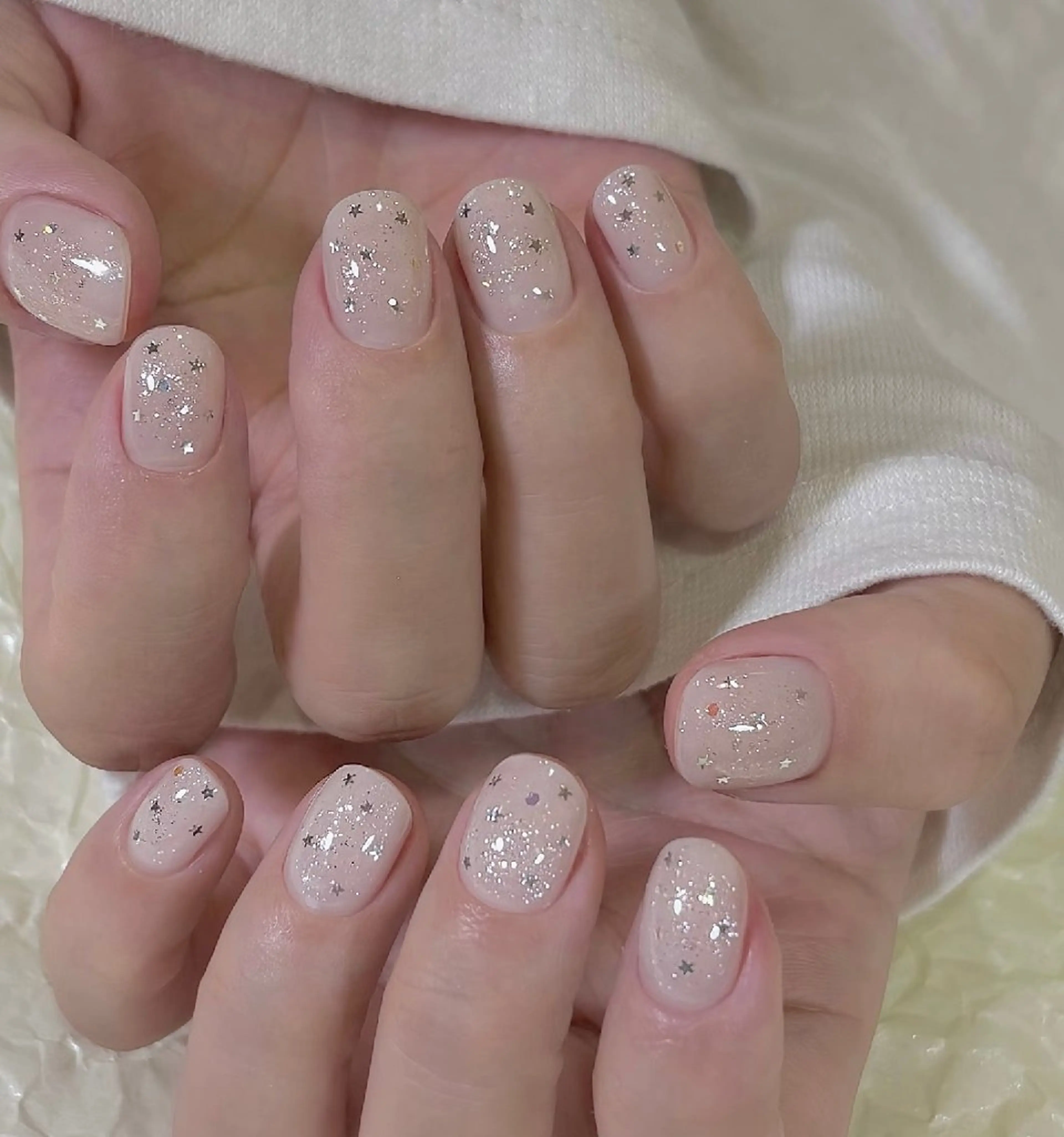 ネイル クリアネイル キラキラネイル シンプルネイル MIYUKI  美桜のネイルデザイン