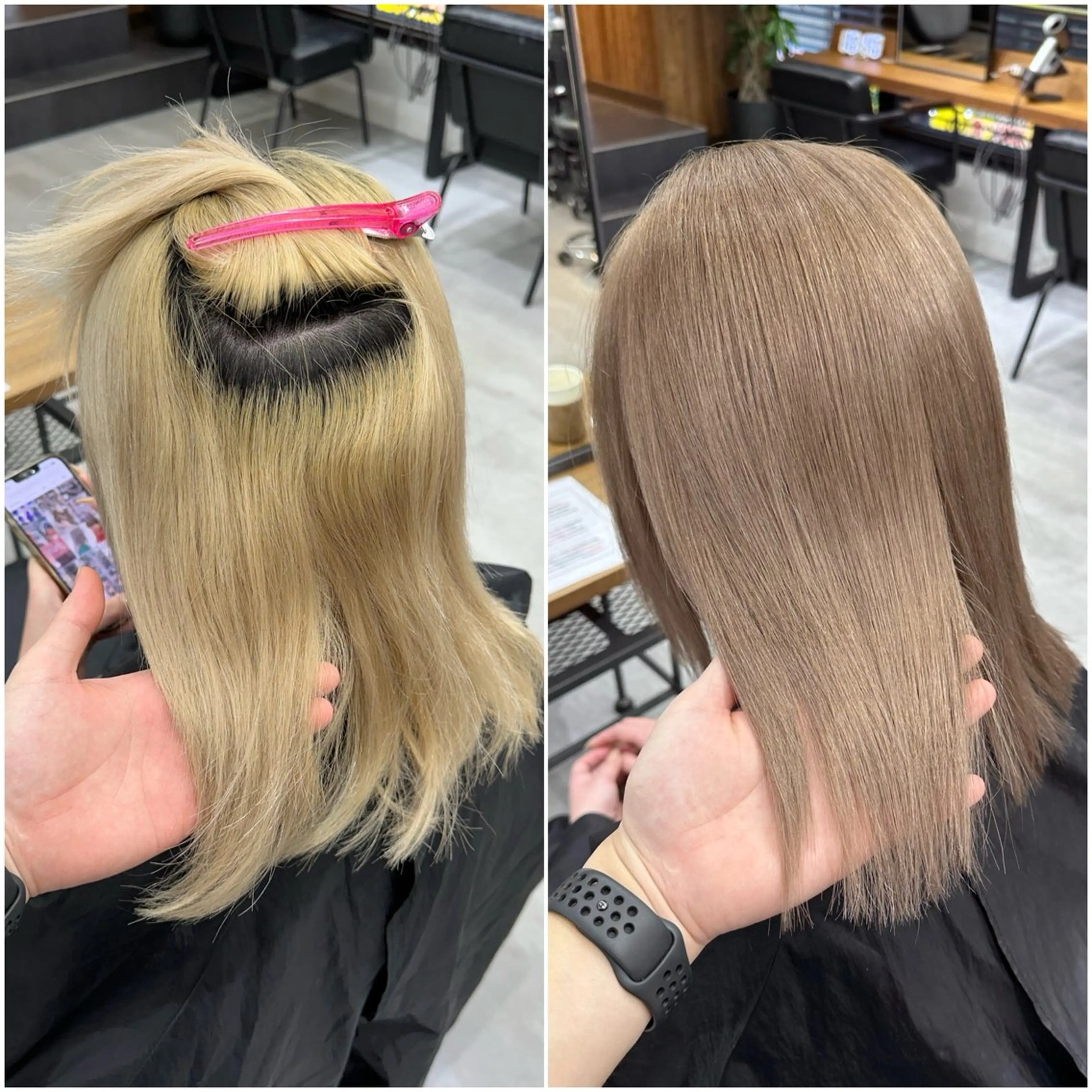 セミロング カラー ベージュカラー ブリーチ ミルクティーベージュ 髪質改善 トリートメント ヘアカラー トリートメント 池袋🧡ダブルカラー /馴染ませエクステのヘアスタイル
