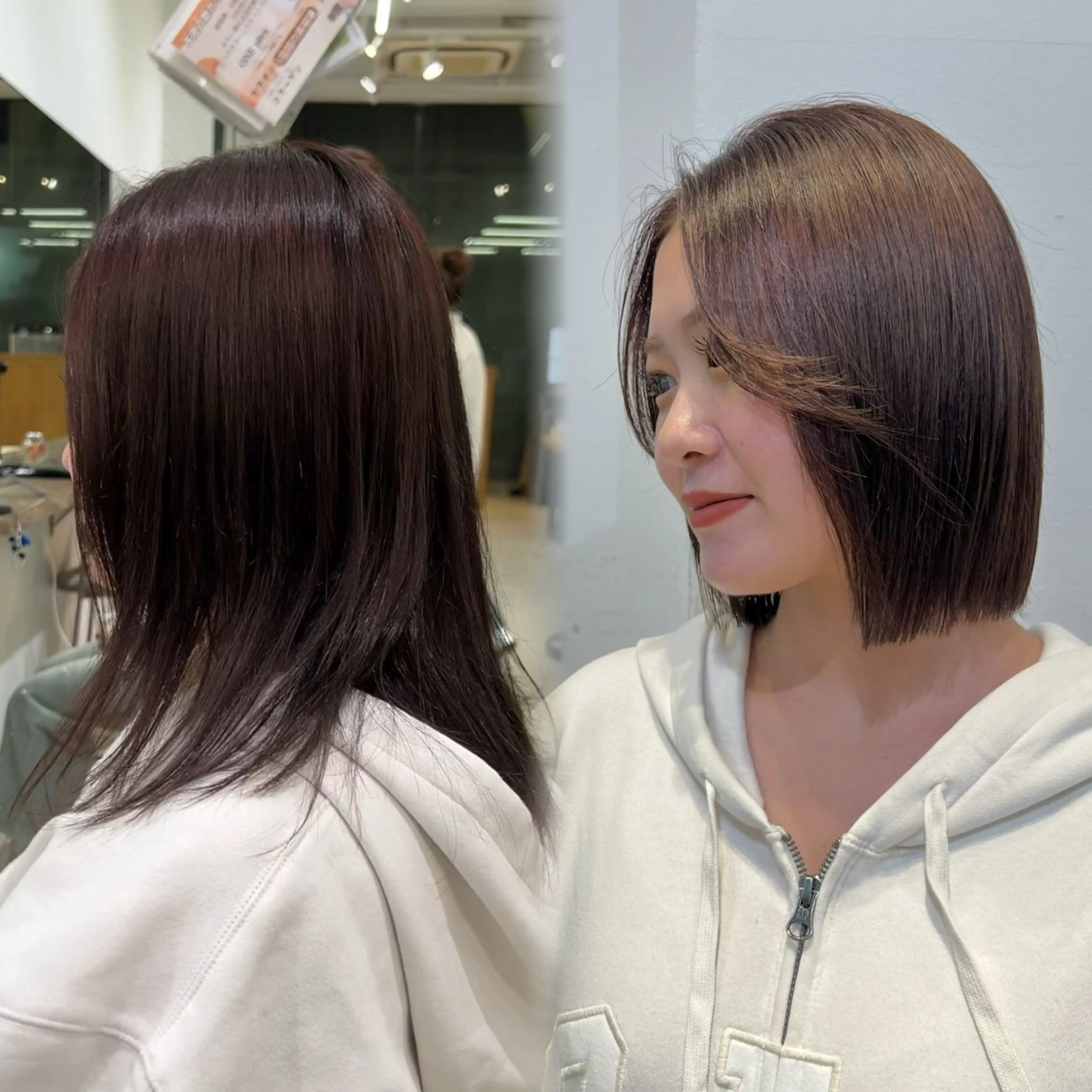 ショート カラー ⭐️似合わせボブ 縮毛矯正⭐️かえでのヘアスタイル
