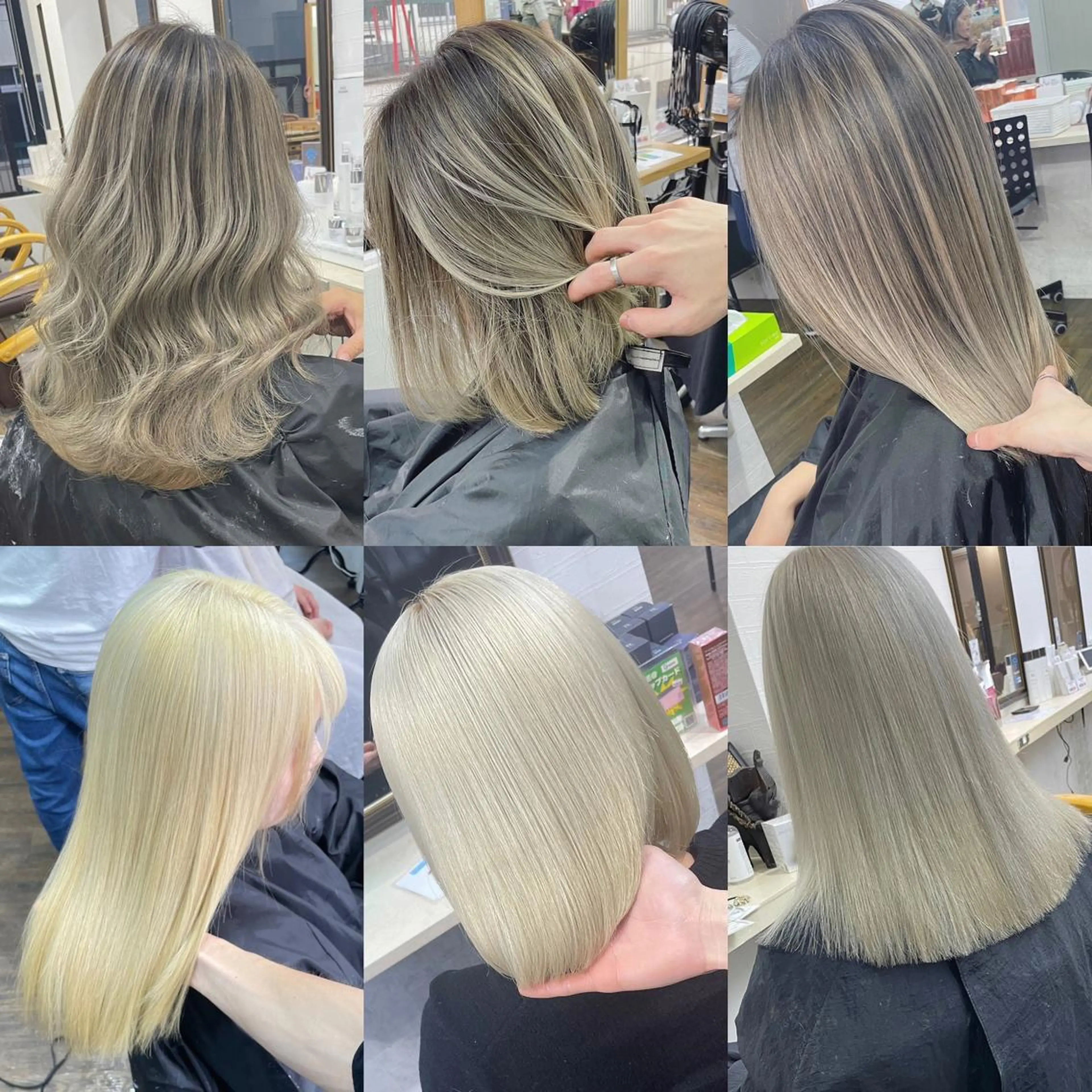セミロング カラー ヘアカラー トリートメント ヘアセット ヒカ/外国人風 デザインカラーのヘアスタイル