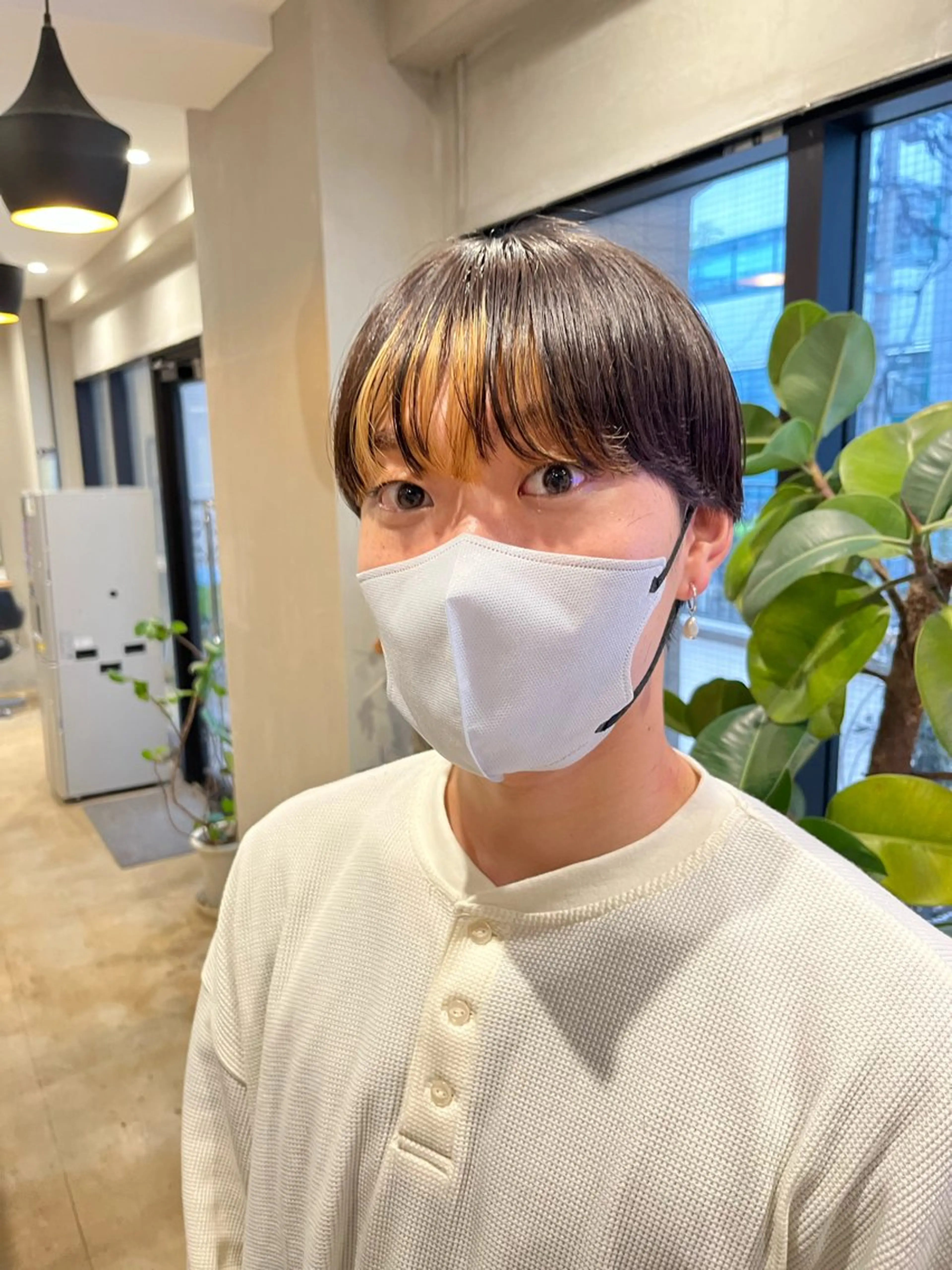 メンズ カット ヘアカラー こまつばらみお/レイ ヤー/ダブルカラーのヘアスタイル