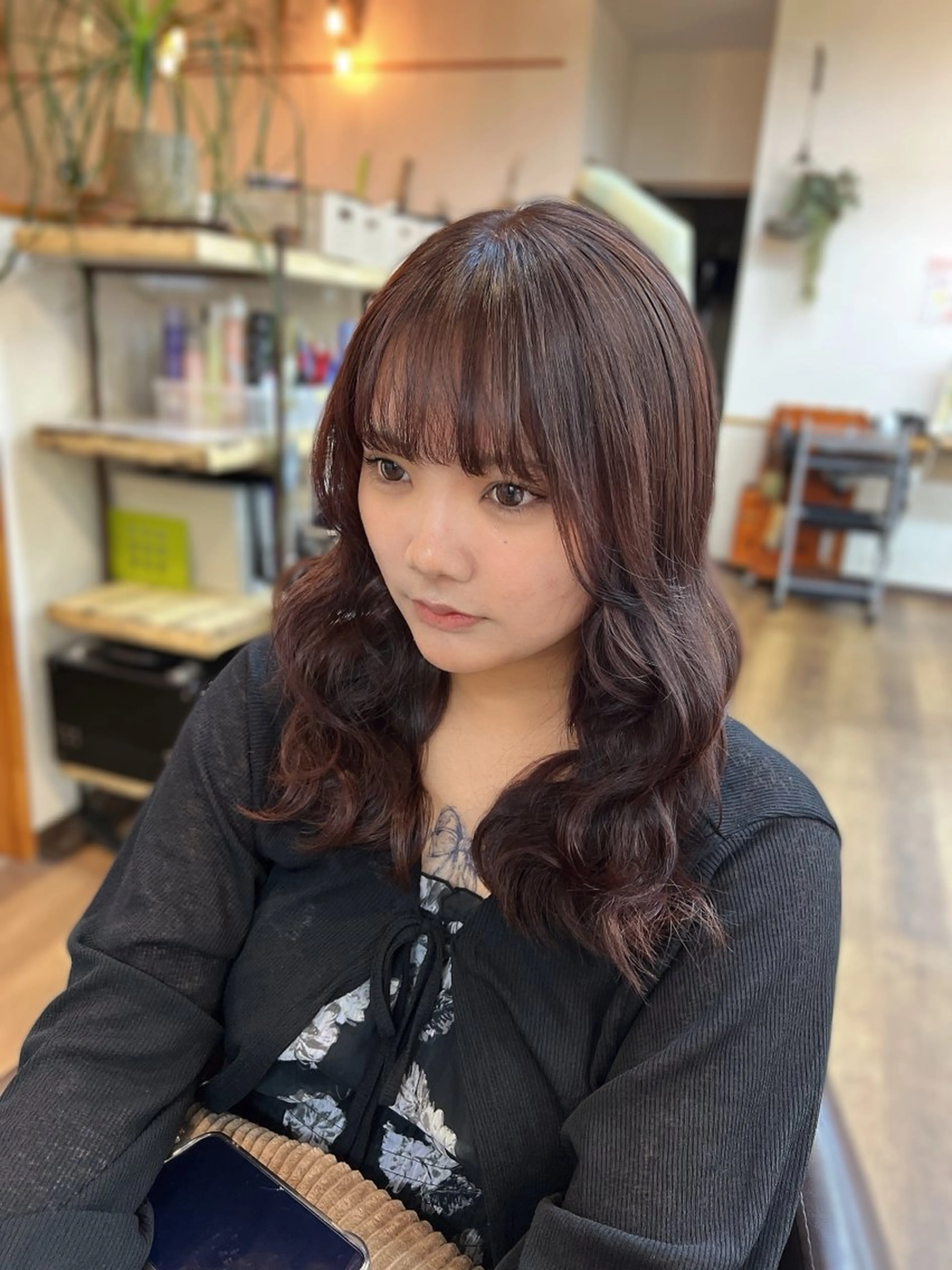 ミディアム カラー ブラウンカラー レッドカラー レッドブラウン 艶カラー💎/カット モデル募集中/ほのかのヘアスタイル