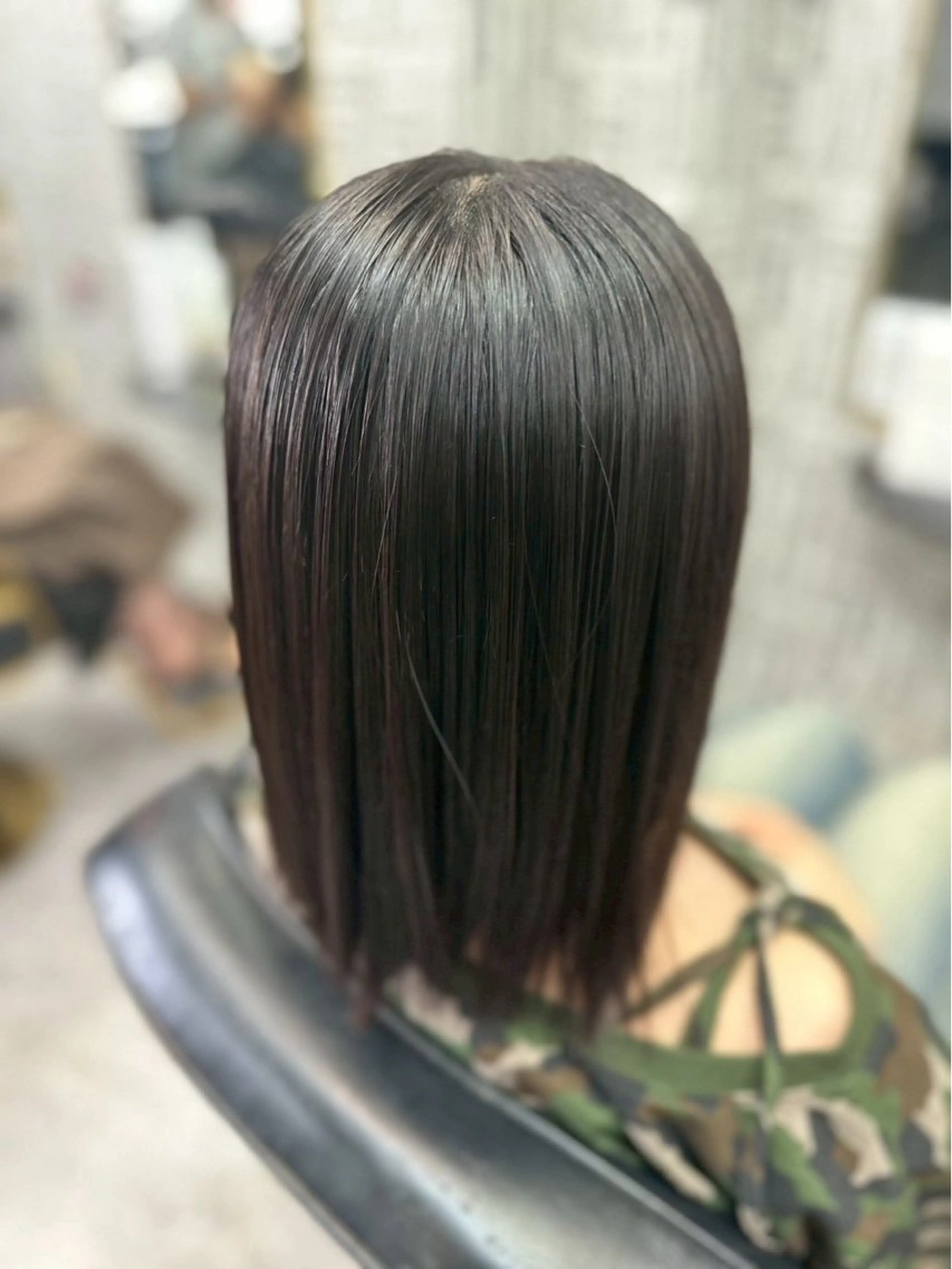 セミロング 縮毛矯正 北村 理奈のヘアスタイル