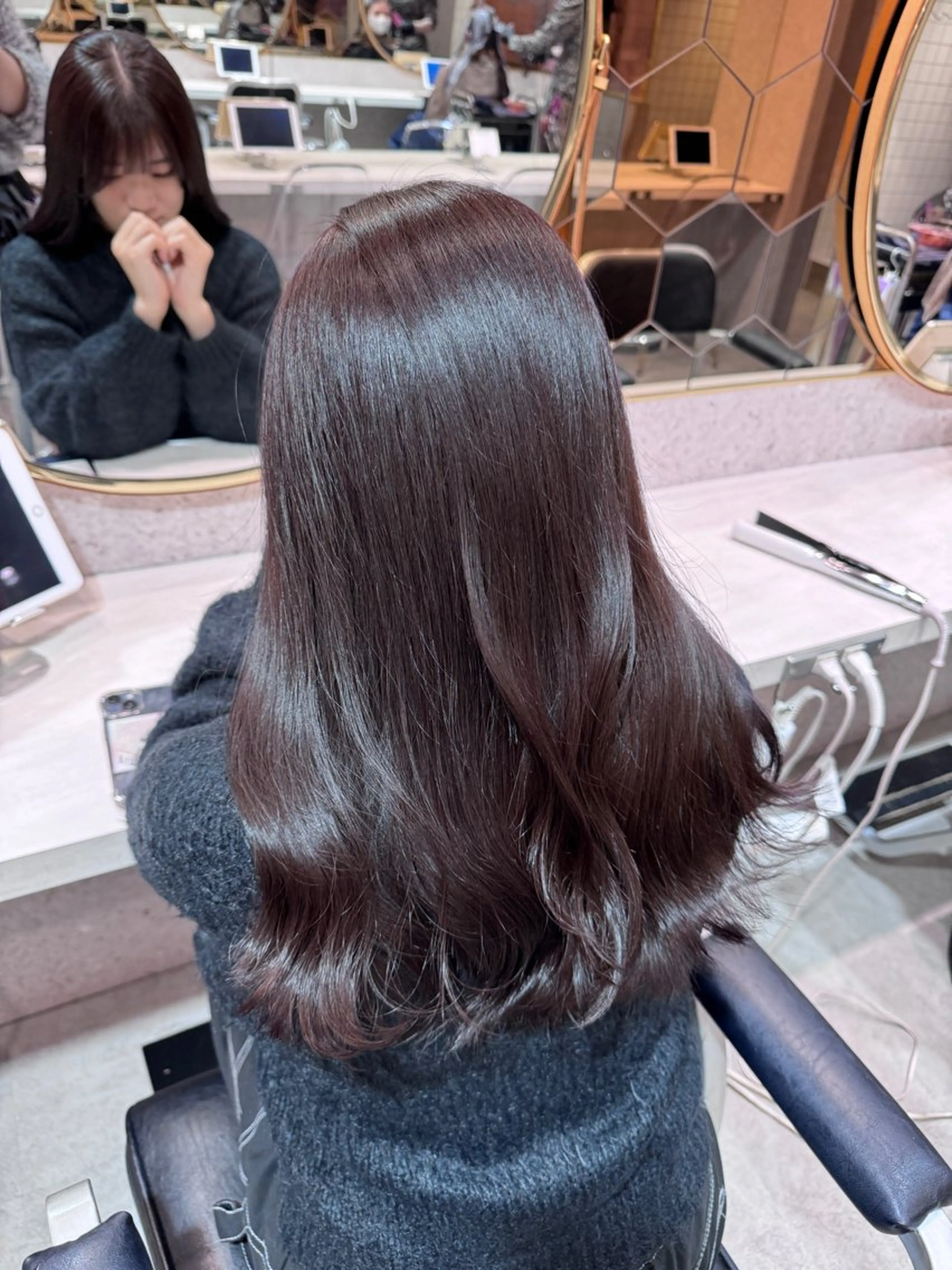 ロング ラベンダーベージュ カット ヘアカラー トリートメント 🎀しゅな/韓国 レイヤー/透明感♡のヘアスタイル