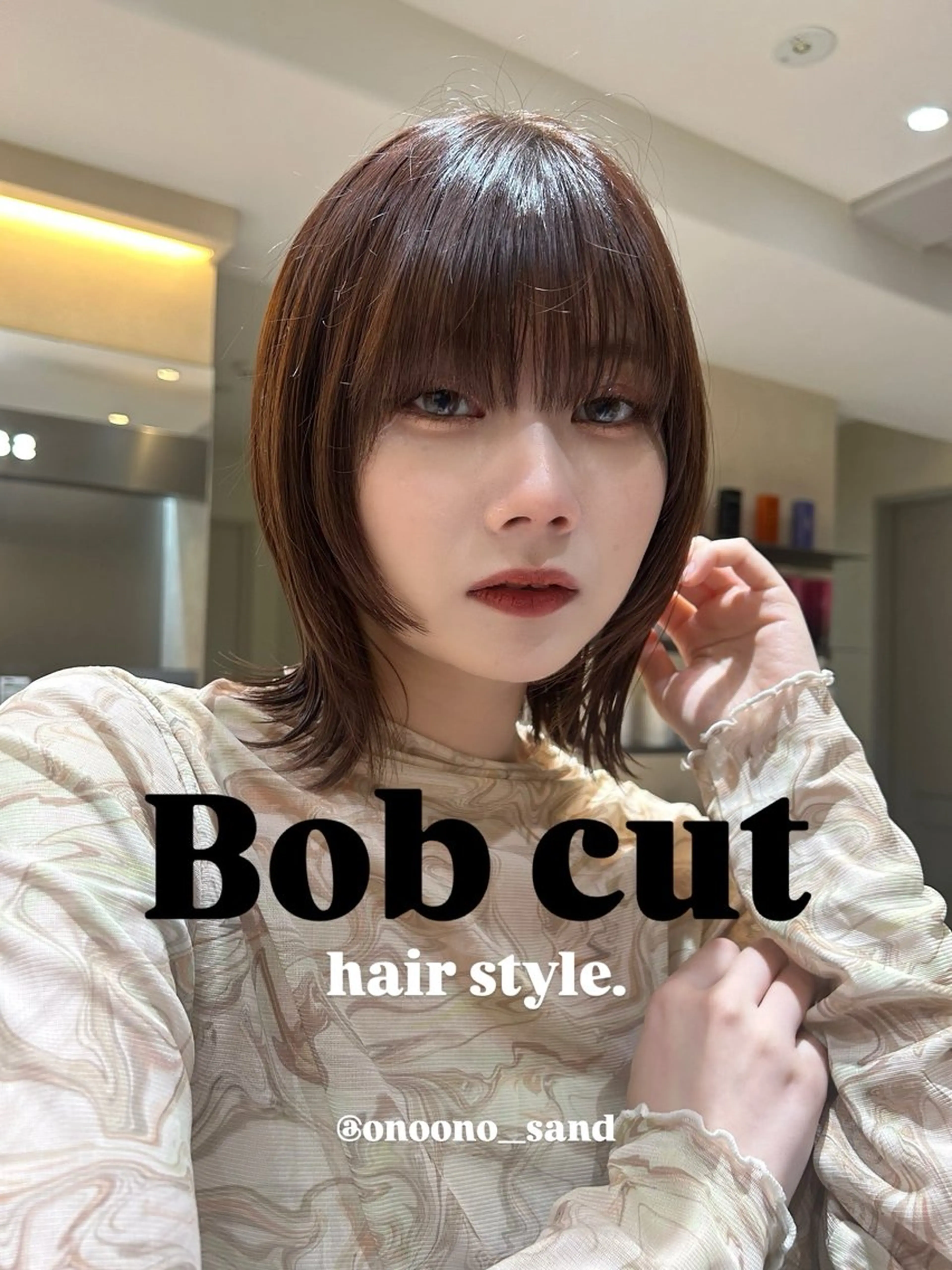 ミディアム ボブ レイヤーカット 表参道パツッとボブ 美容師♡ゆいかのヘアスタイル