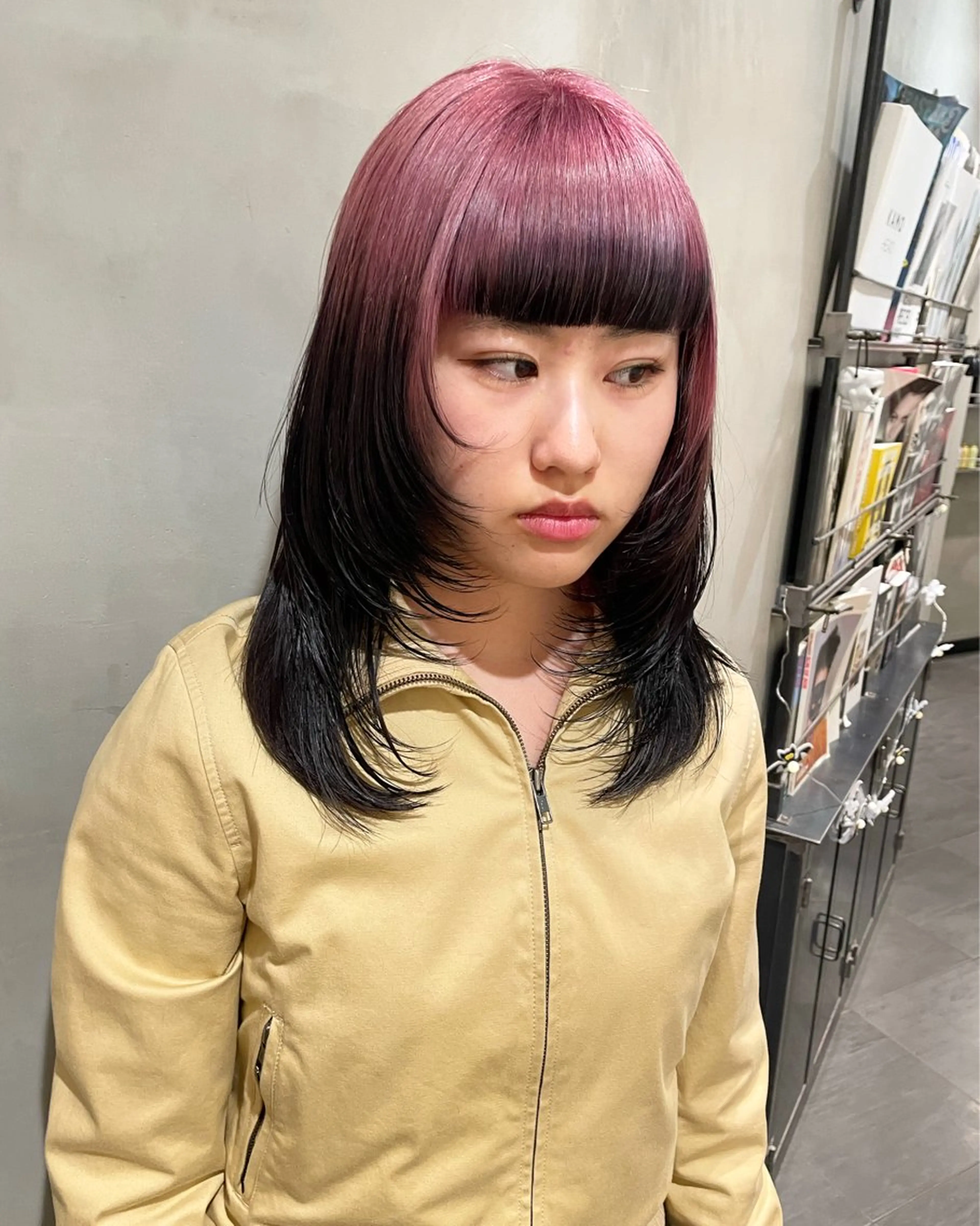 ミディアム カラー ヘアカラー トリートメント 優 作のヘアスタイル