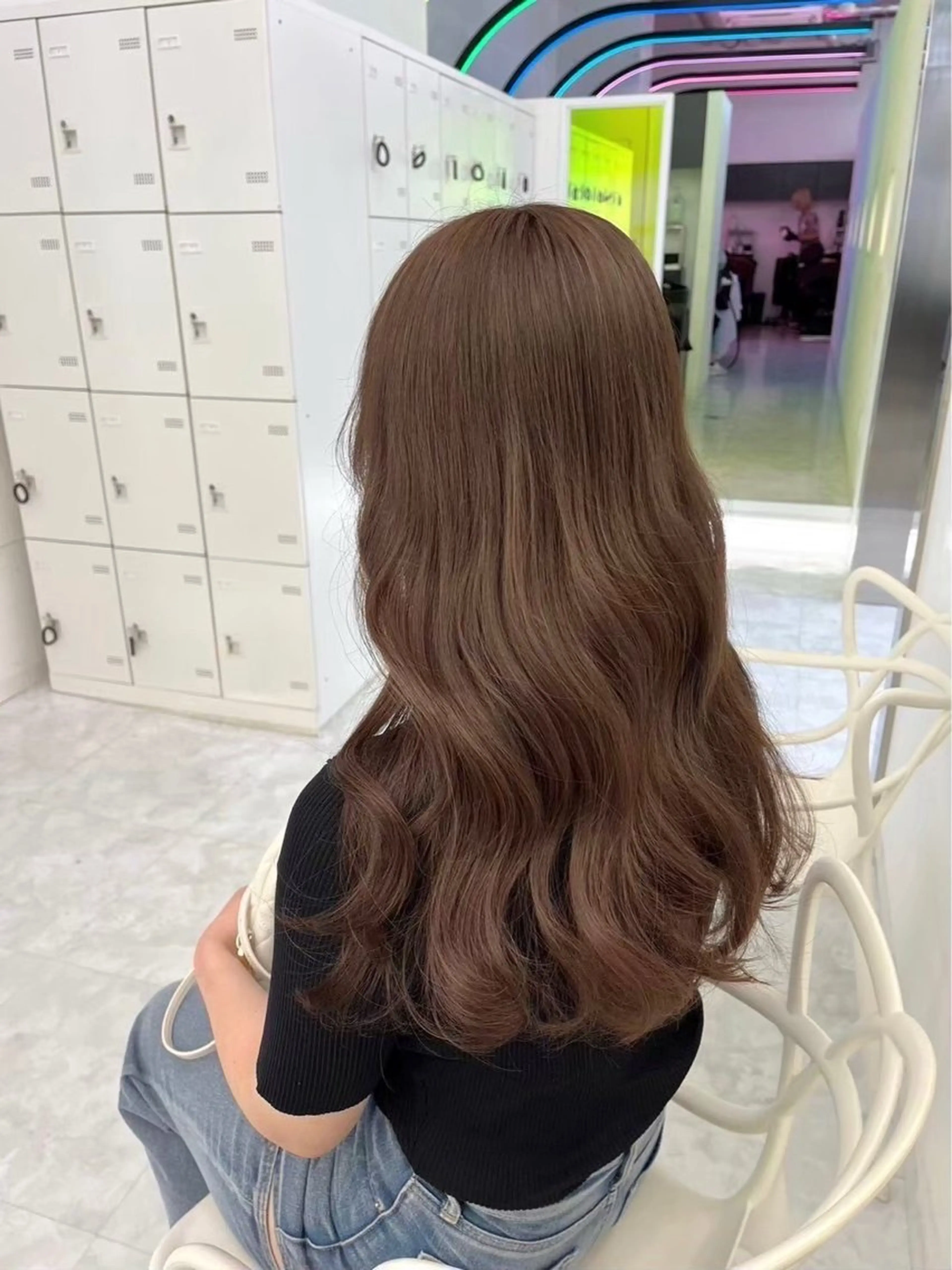 ロング カラー ヘアアレンジ ブラウンカラー 透明感カラー グレージュ✖️ 暗髪カラーHoutoのヘアスタイル