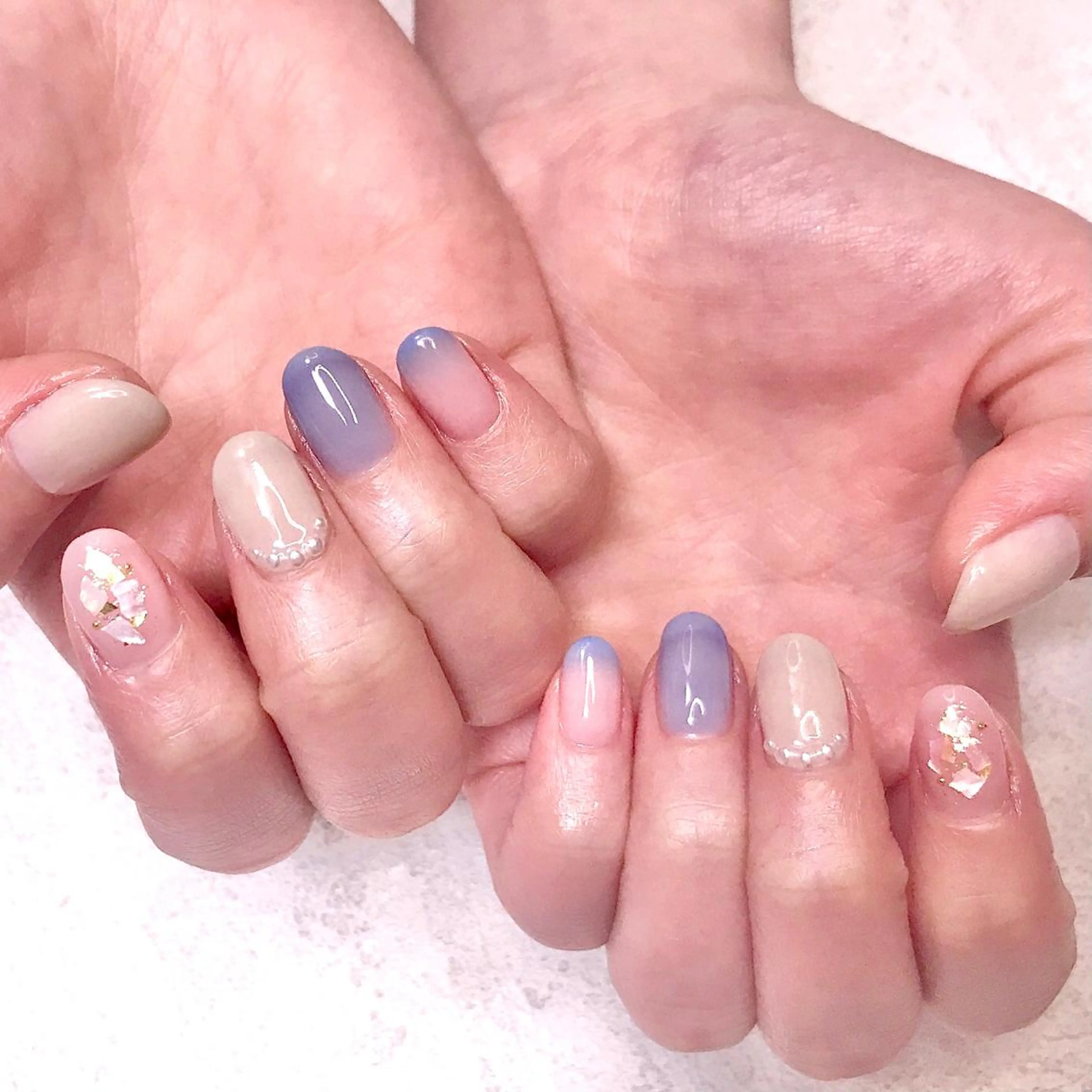 ネイル グラデーション ワンカラーネイル 春ネイル ステラ marikominoのネイルデザイン