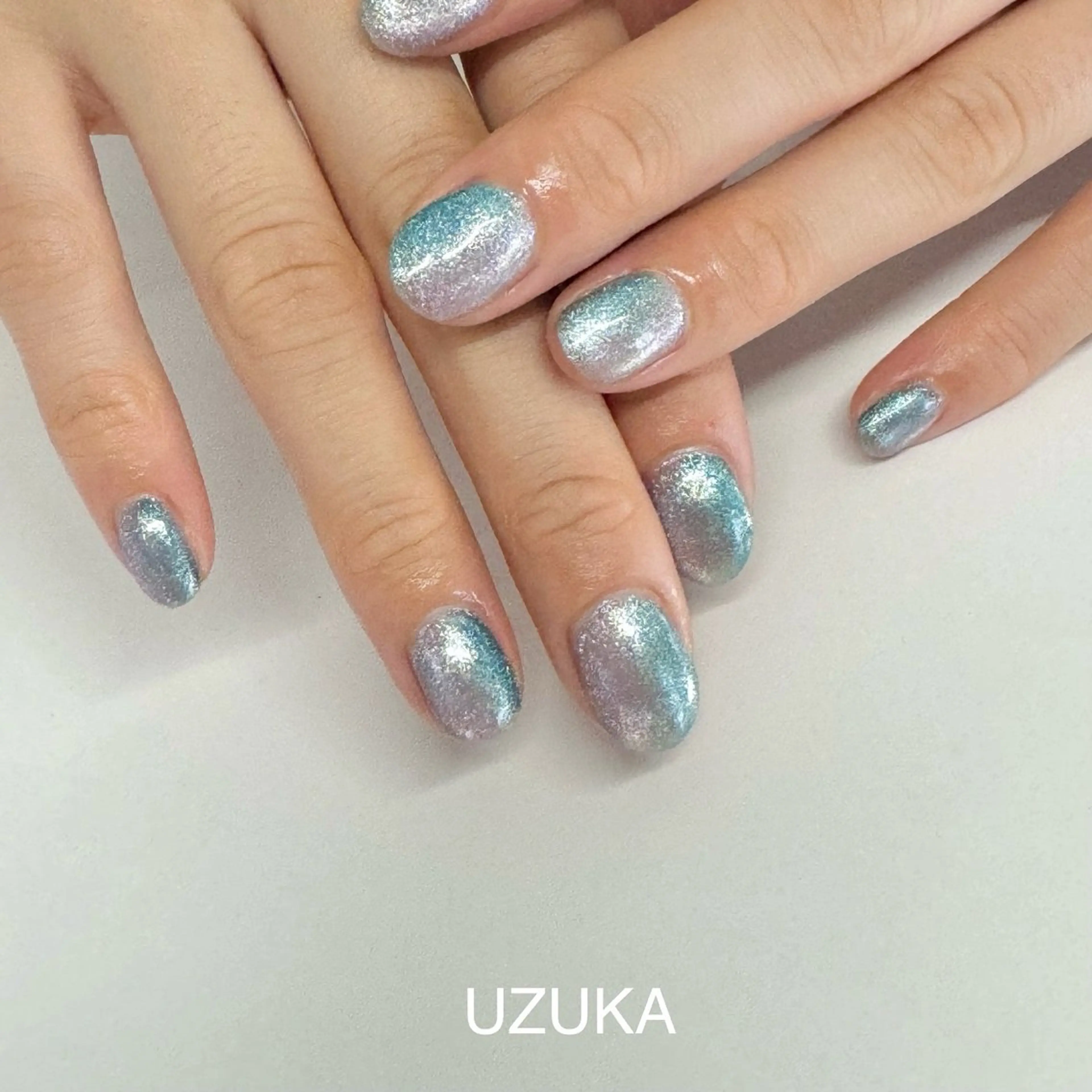 ネイル グラデーション マグネットネイル 夏ネイル ハンドネイル ハンドケア 【nail】 Uzuka🌙のネイルデザイン