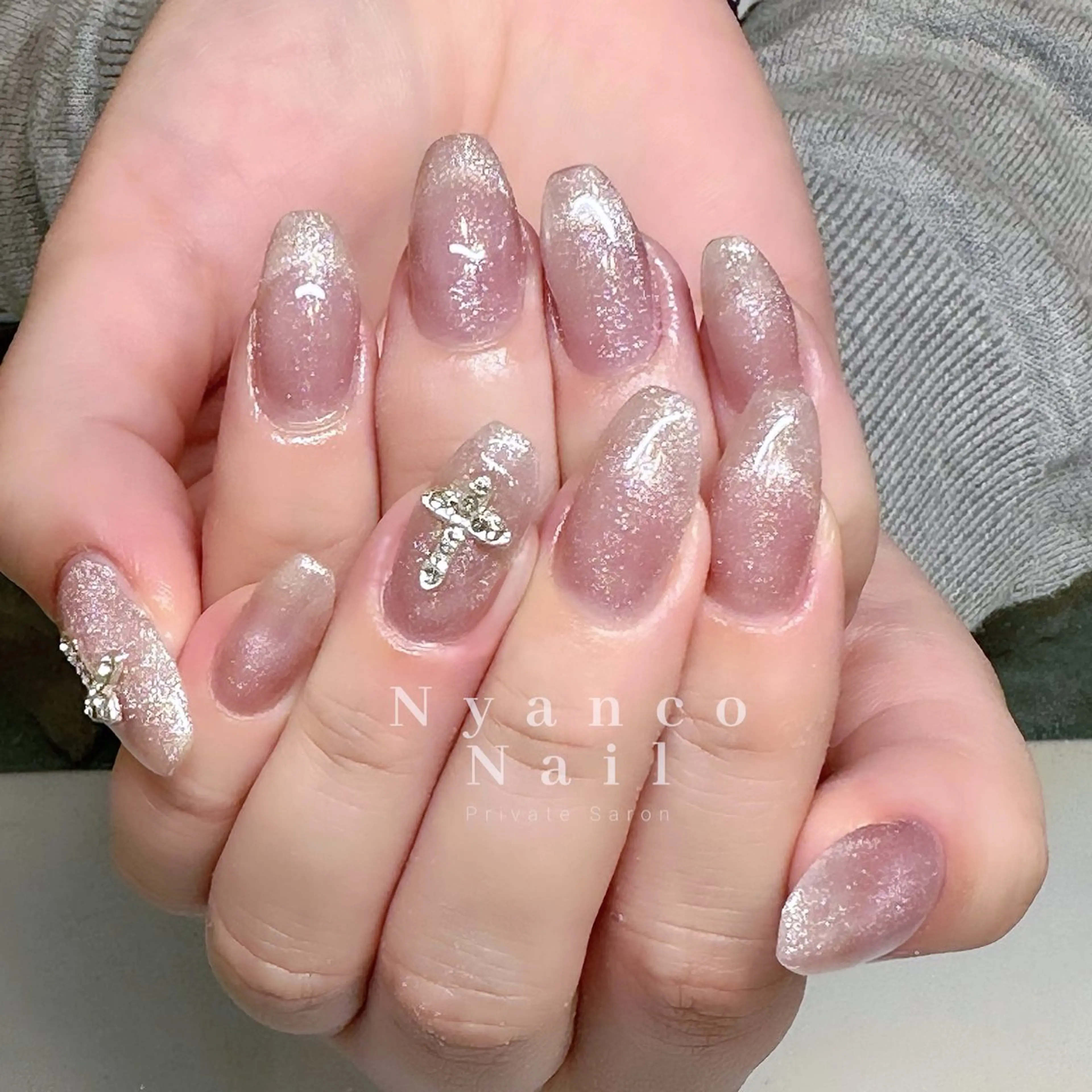 ネイル フレンチネイル ジェルネイル マグネットネイル マグネットフレンチ ワンカラーネイル Nyanco Nailのネイルデザイン