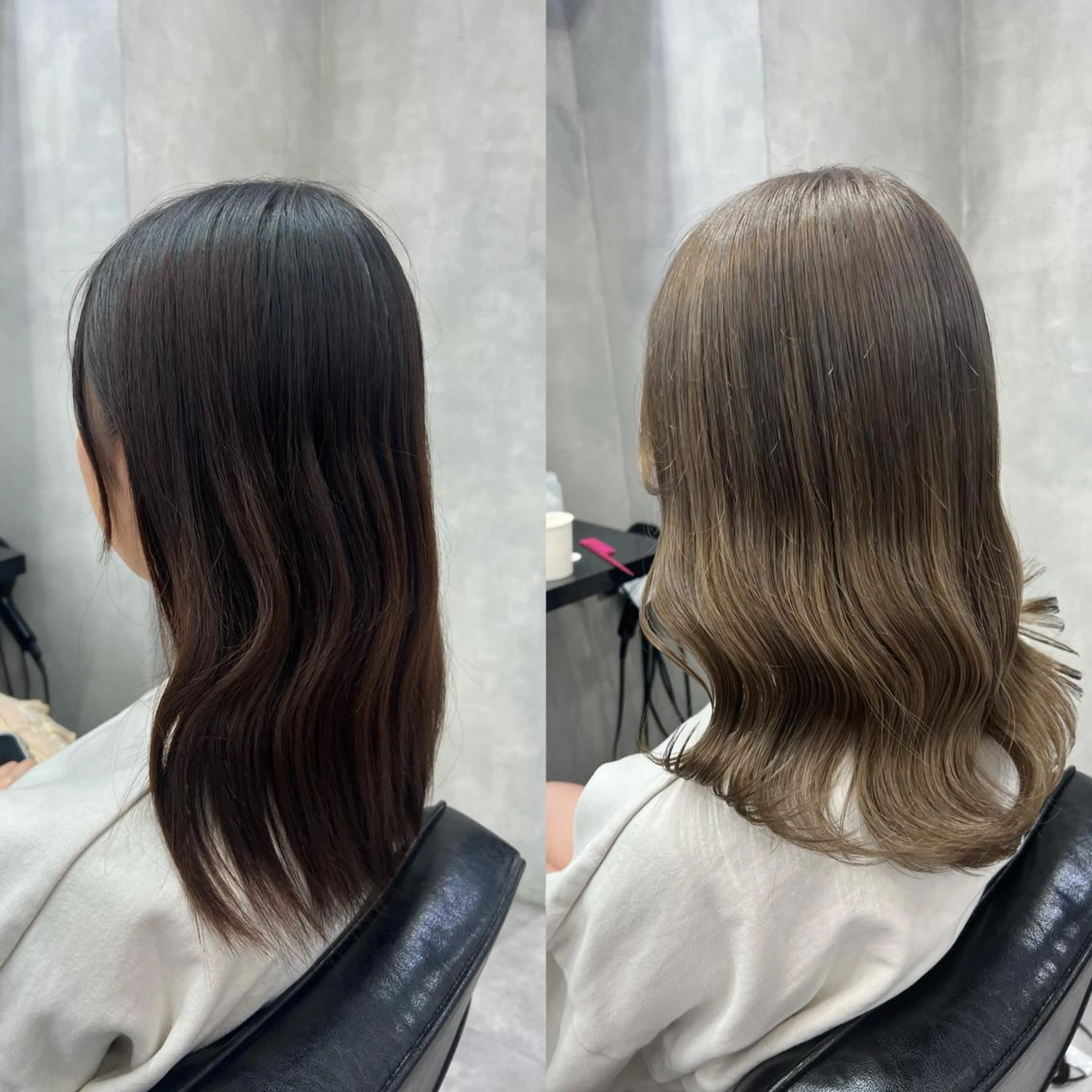 セミロング カラー ヘアアレンジ シールエクステ アディクシーカラー アッシュ バレイヤージュ ベージュカラー ヘアカラー トリートメント ar+ ❤︎ maiのヘアスタイル