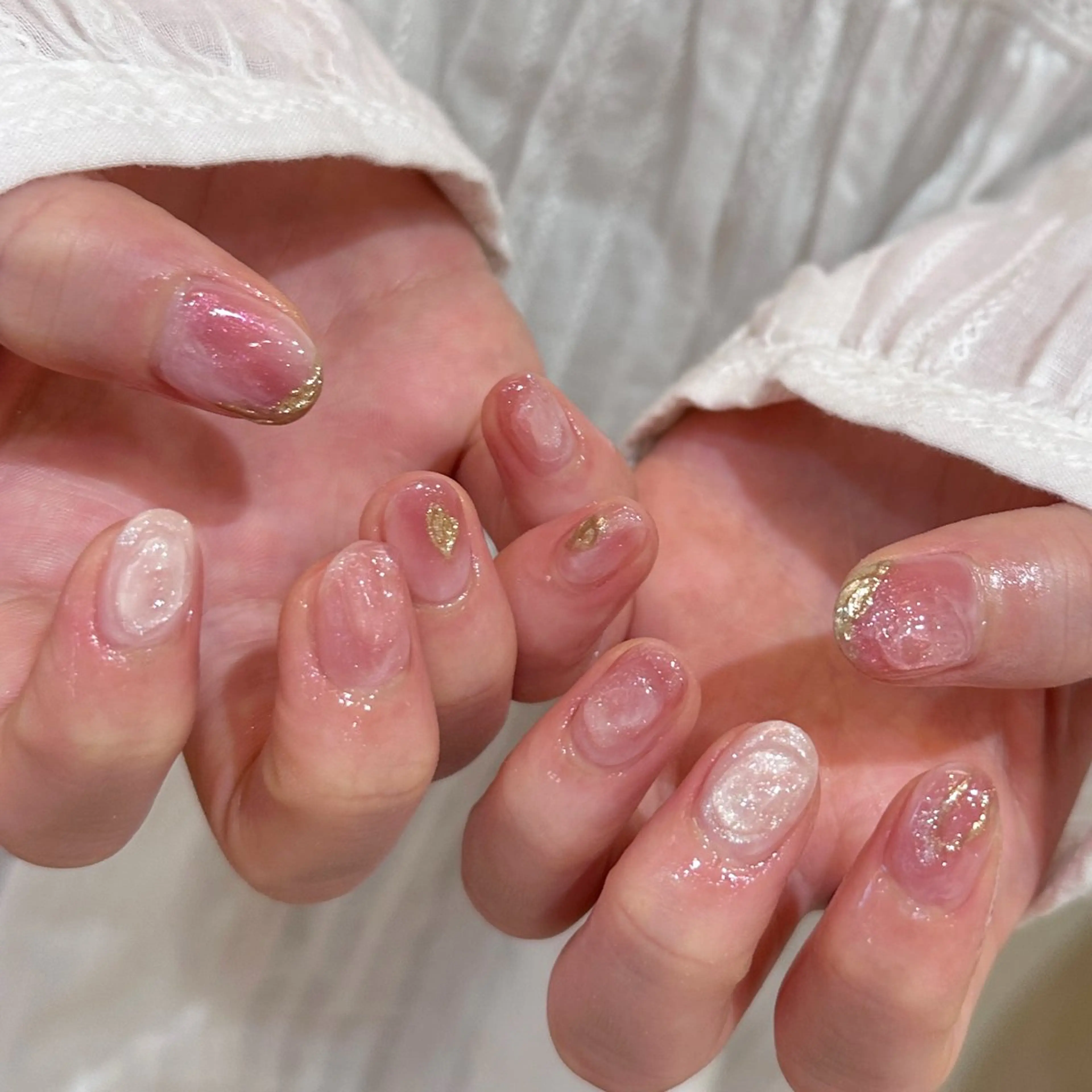 ネイル ハンドネイル 𝕄𝕚𝕪𝕦🤍 自由が丘⌇パラジェルのネイルデザイン