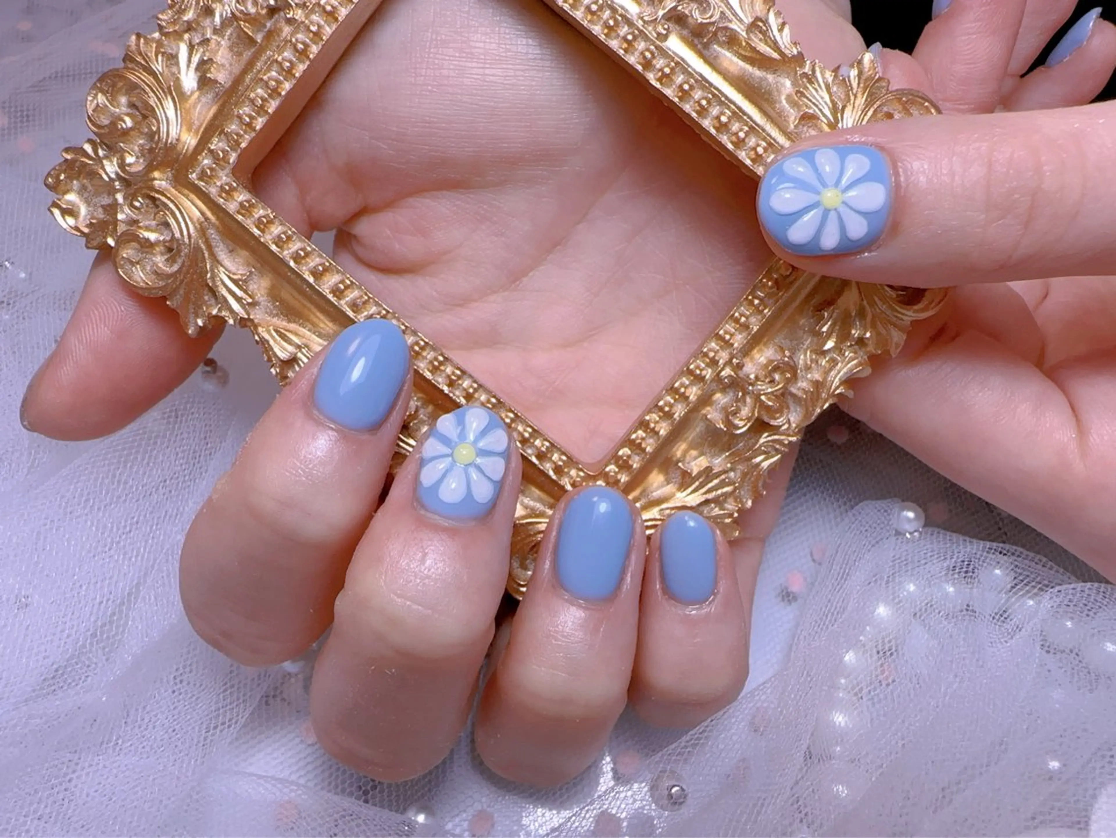 ネイル オーロラネイル フットネイル 韓国ネイル ラメ(グリッター) ラメグラデーション ハンドネイル Belle nail salon 新小岩のネイルデザイン