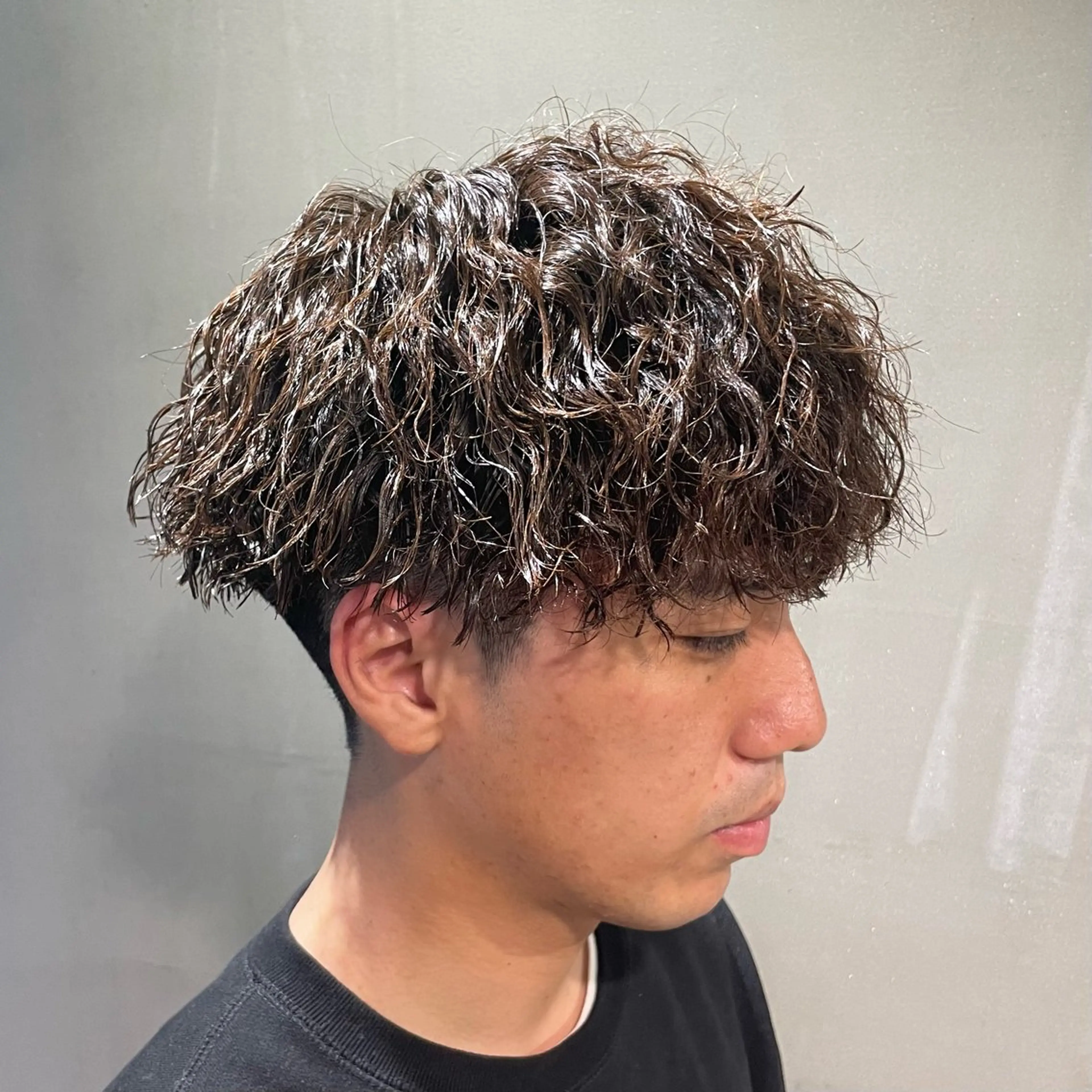 パーマ メンズ カット パーマ ヘアセット メンズ/メンズパーマ /心斎橋/新地政紀のヘアスタイル