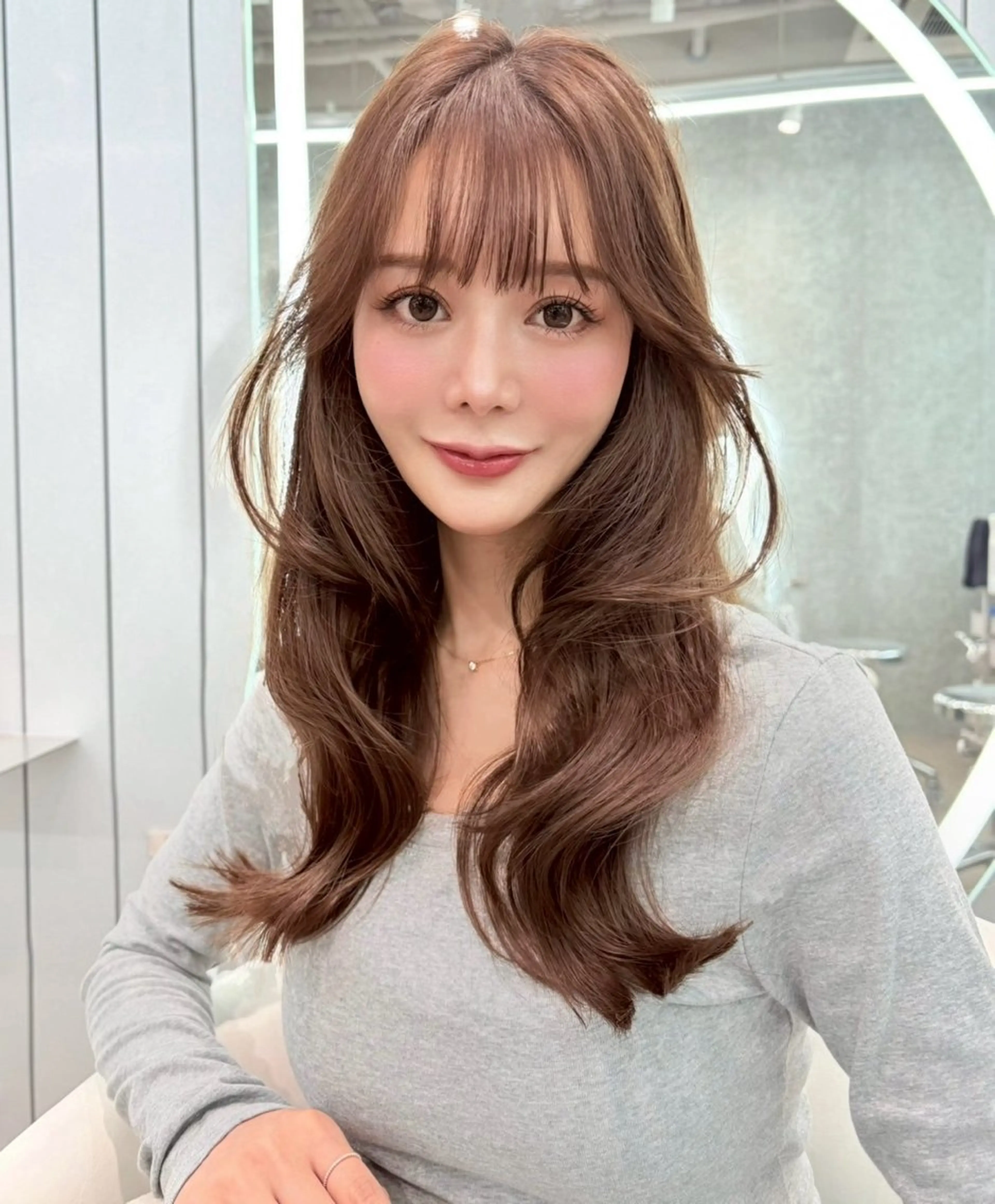 セミロング 🩵垢抜け透明感カラ ー/🫧harukaのヘアスタイル