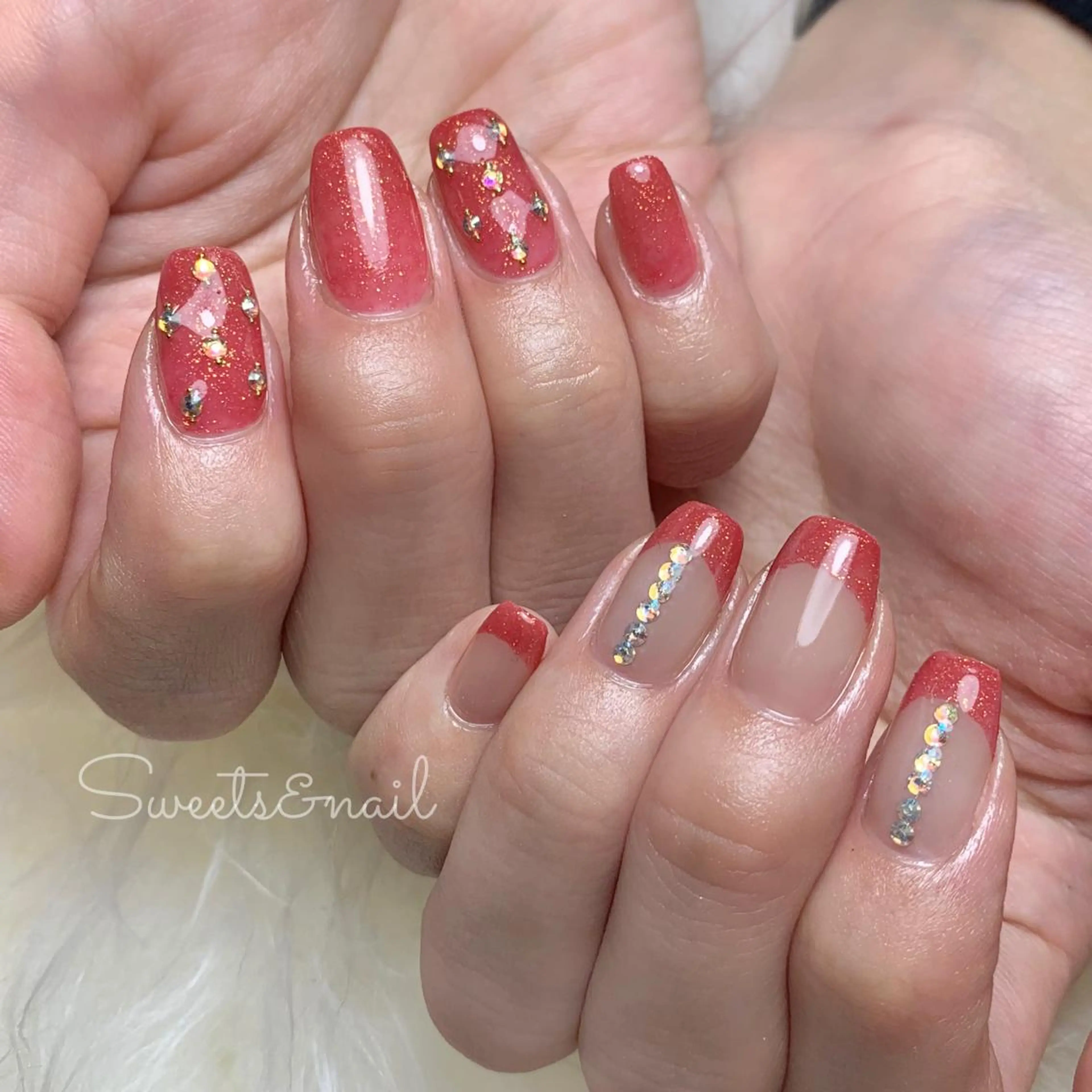 ネイル ジェルネイル ラメ(グリッター) Sweets& nail みなこのネイルデザイン