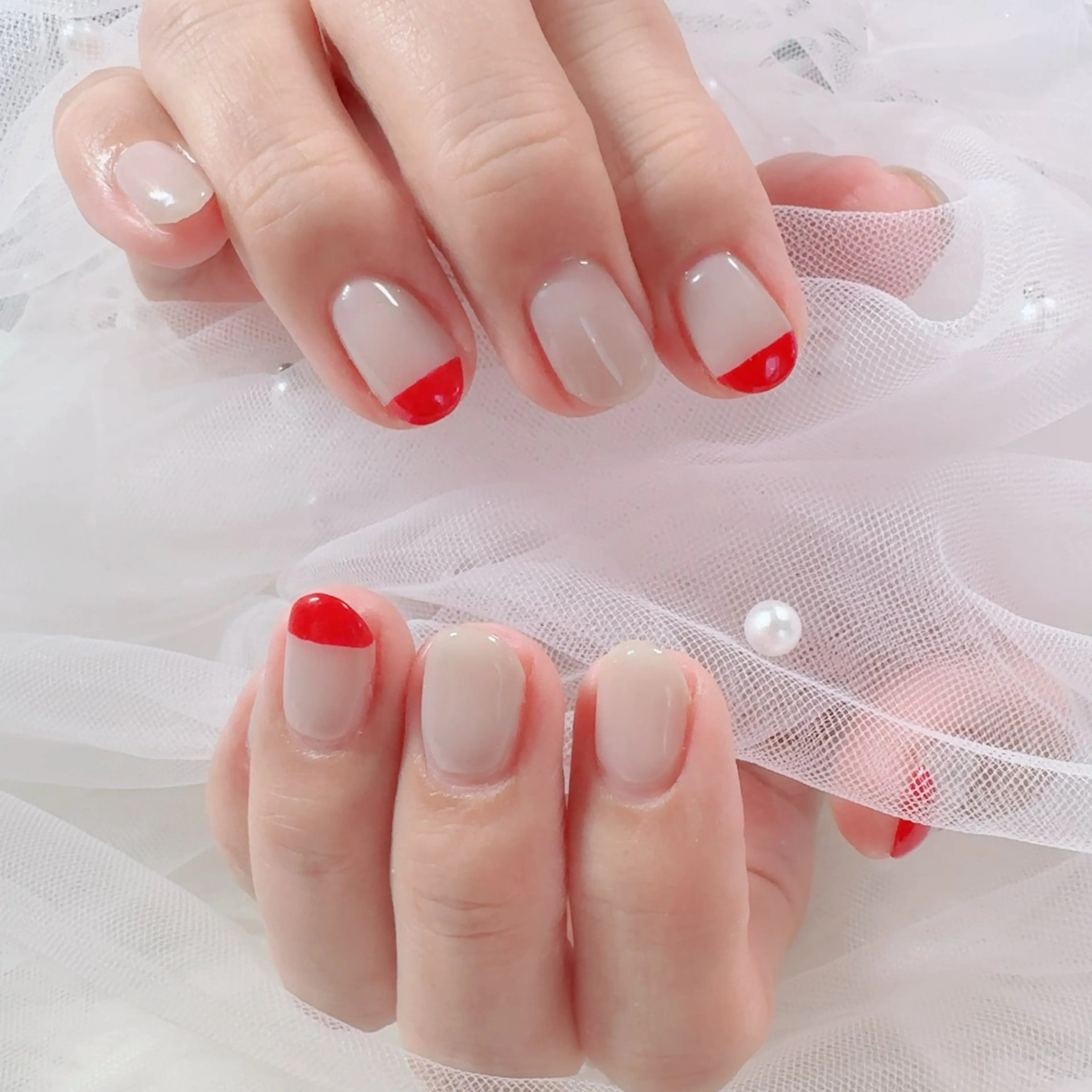 ネイル ショートネイル ハンドネイル マジョリカ ブルーのネイルデザイン