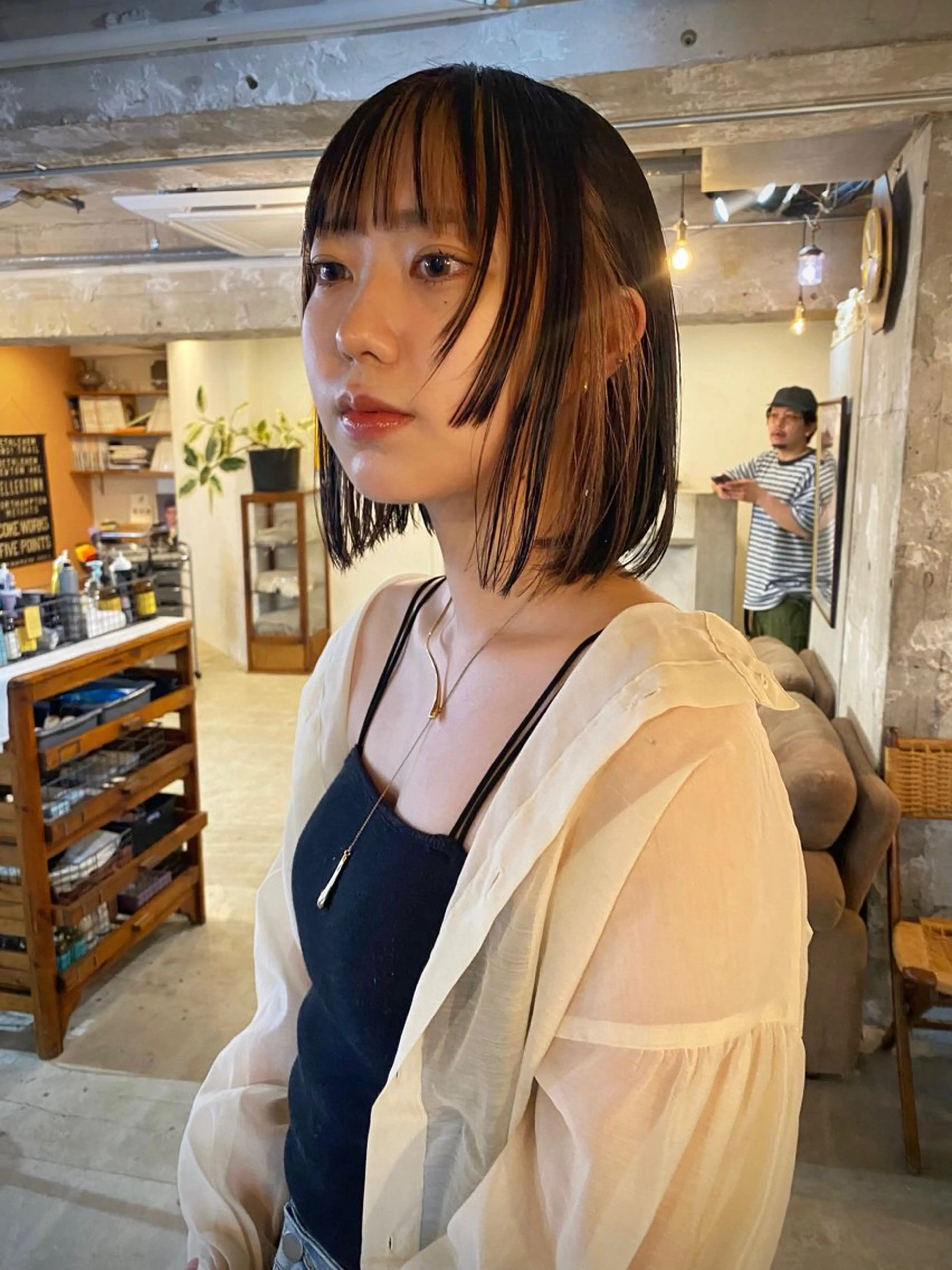 ミディアム カラー KEI gattacaのヘアスタイル