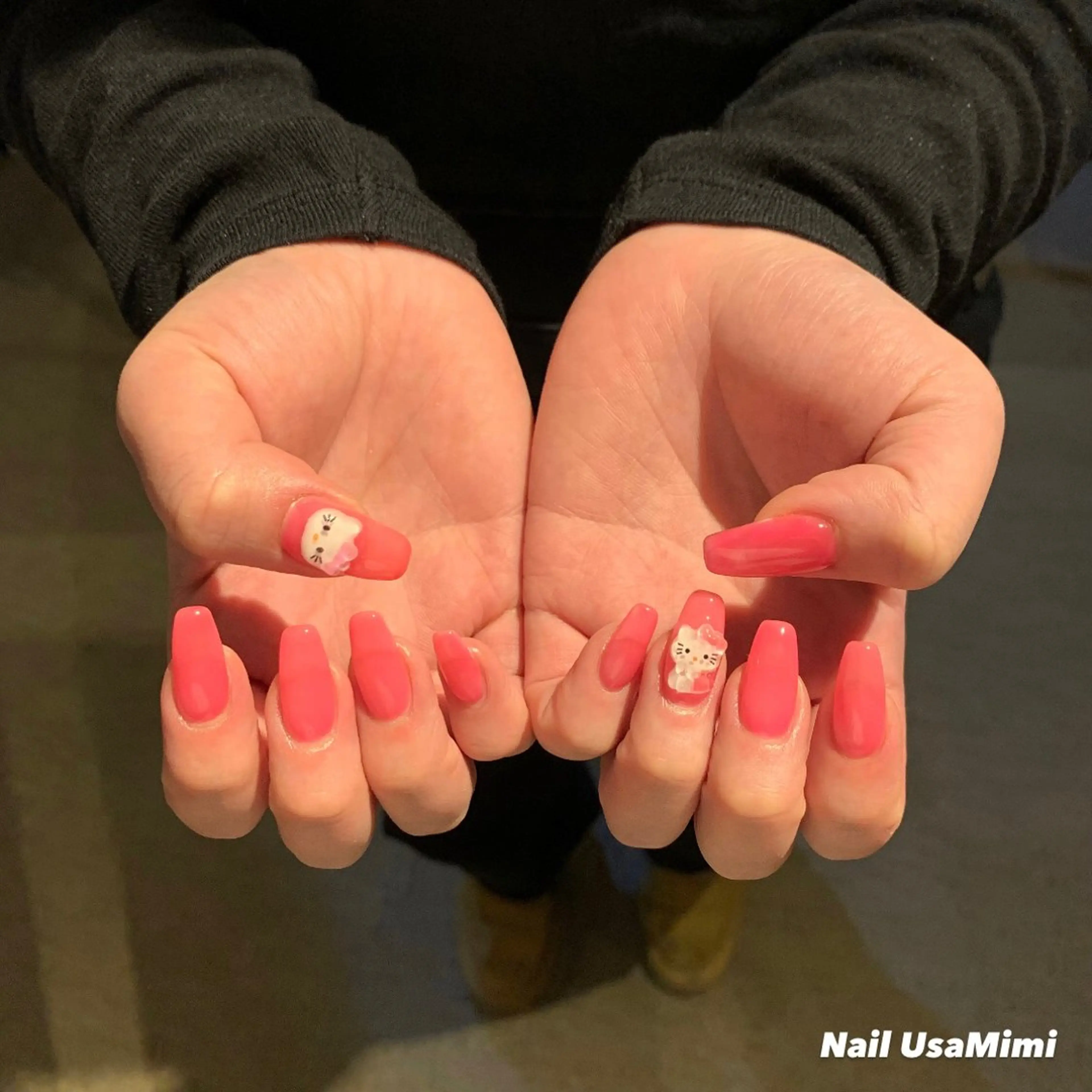 ネイル ジェルネイル マグネットネイル 持ち込み ワンカラーネイル パラジェル 本町ネイルNail UsaMimiのネイルデザイン
