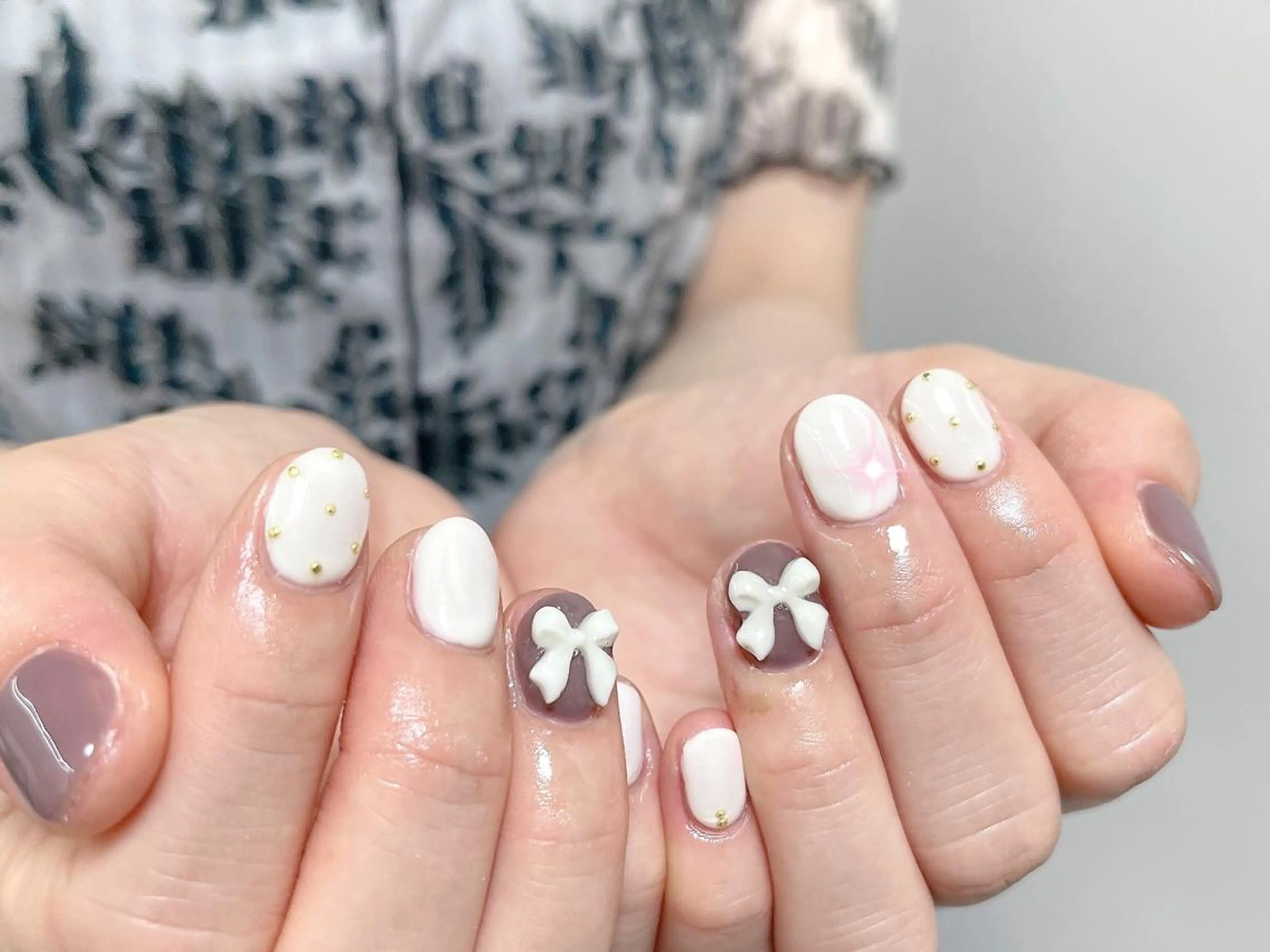 ネイル 🤎mini 🤍可愛らしいネイルのネイルデザイン