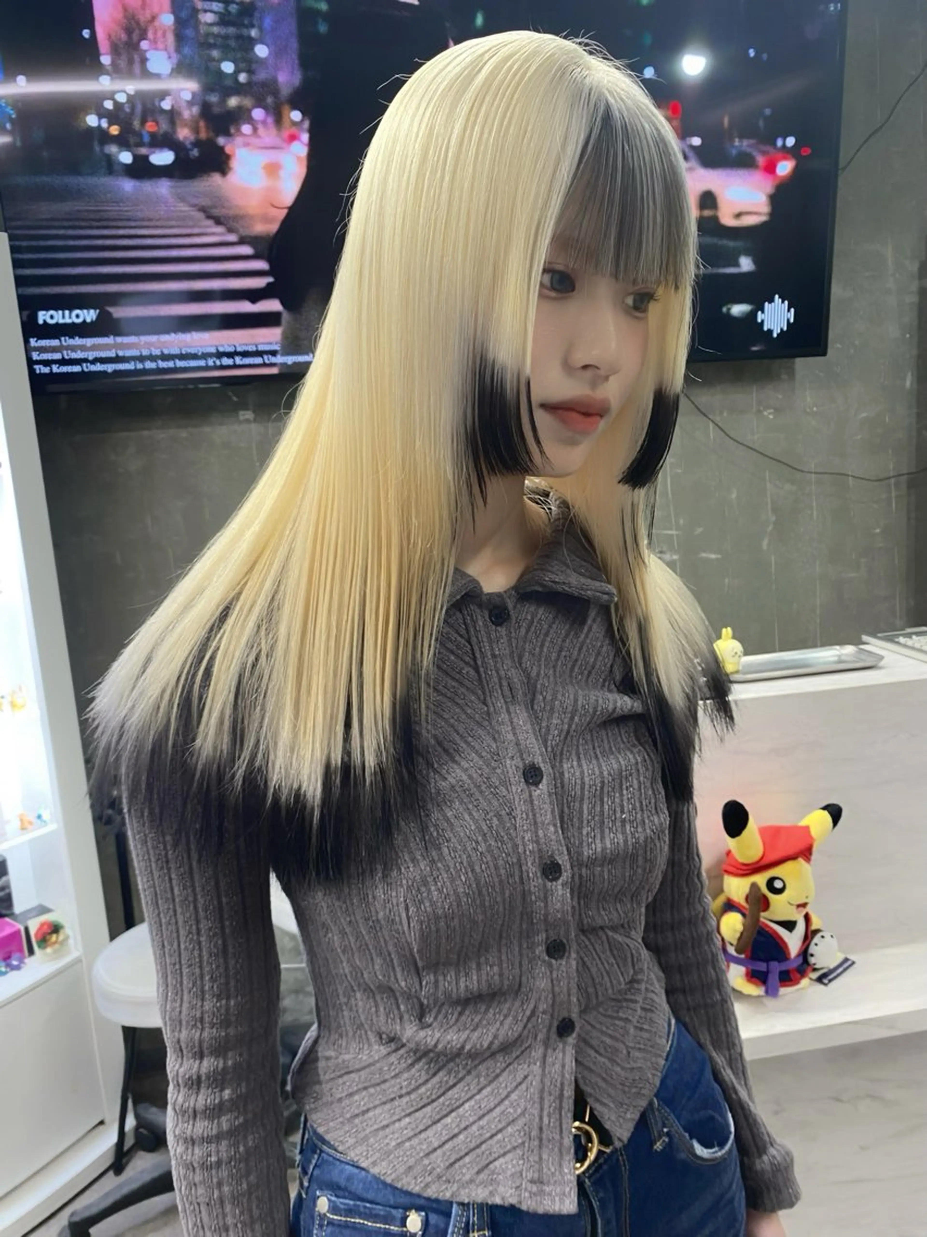 ロング カラー ヘアアレンジ ハイトーンカラー メンズカットモデル/ 梅田美容室/runaのヘアスタイル