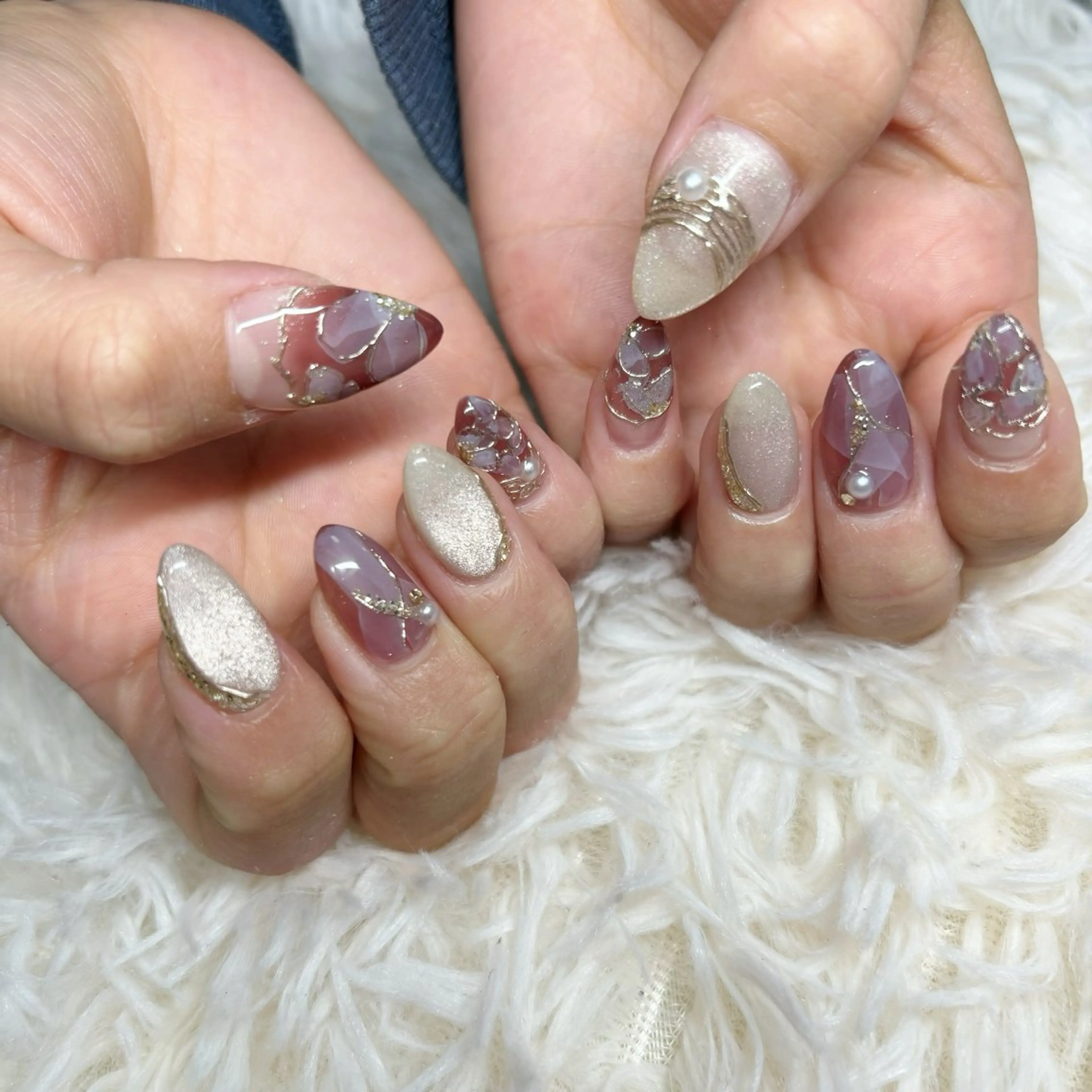 ネイル アートネイル マグネットネイル ニュアンスネイル nail salon Ecrin所属・前島 稀歩のネイルデザイン