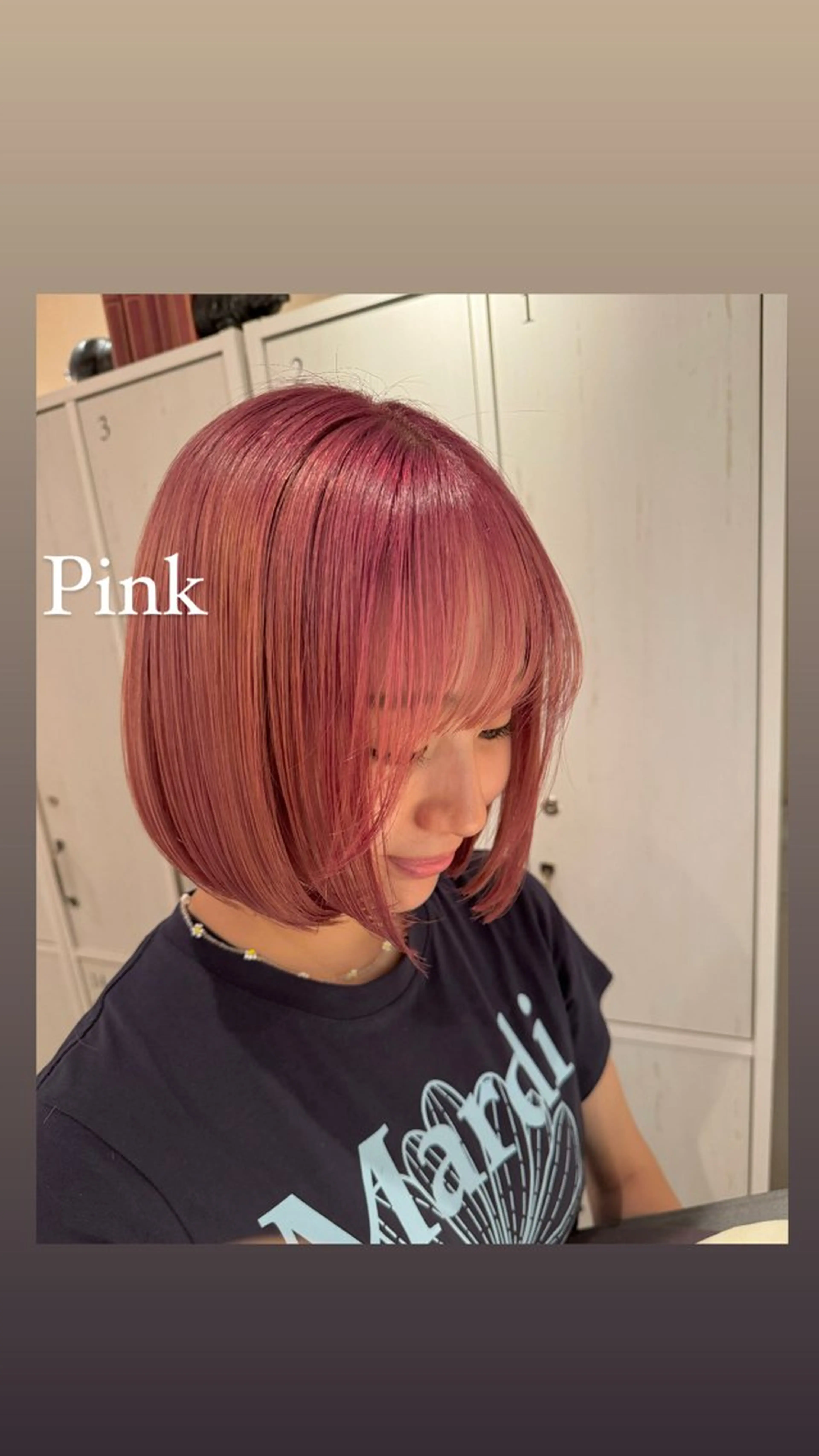 ショート カラー ブリーチ ピンクカラー ボブ カット ヘアカラー トリートメント 銀座/ダブルカラー/ レイヤーカット/高梨のヘアスタイル
