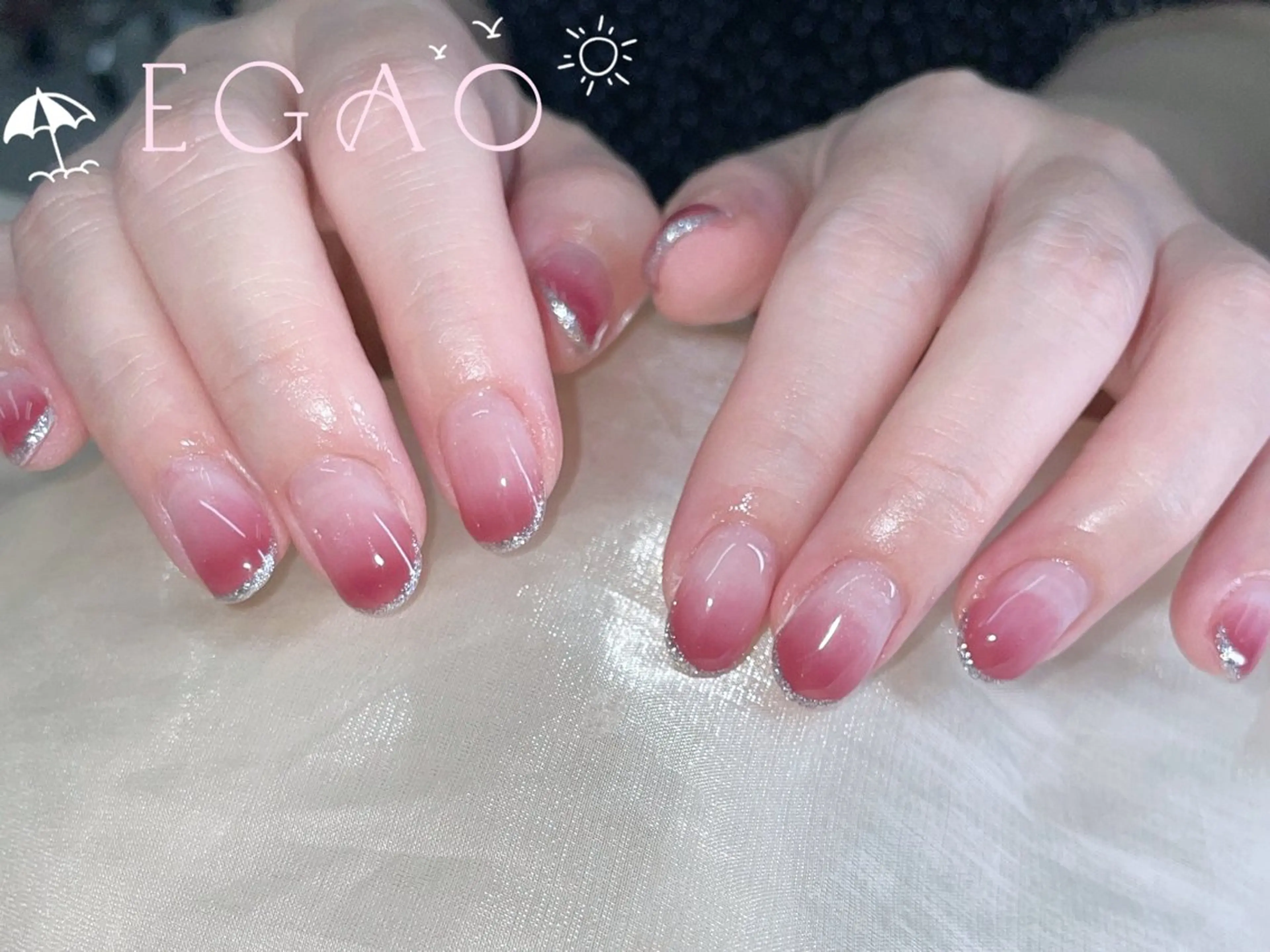 ネイル フレンチネイル ジェルネイル グラデーション パラジェル ハンドネイル Egao Nail Salonのネイルデザイン