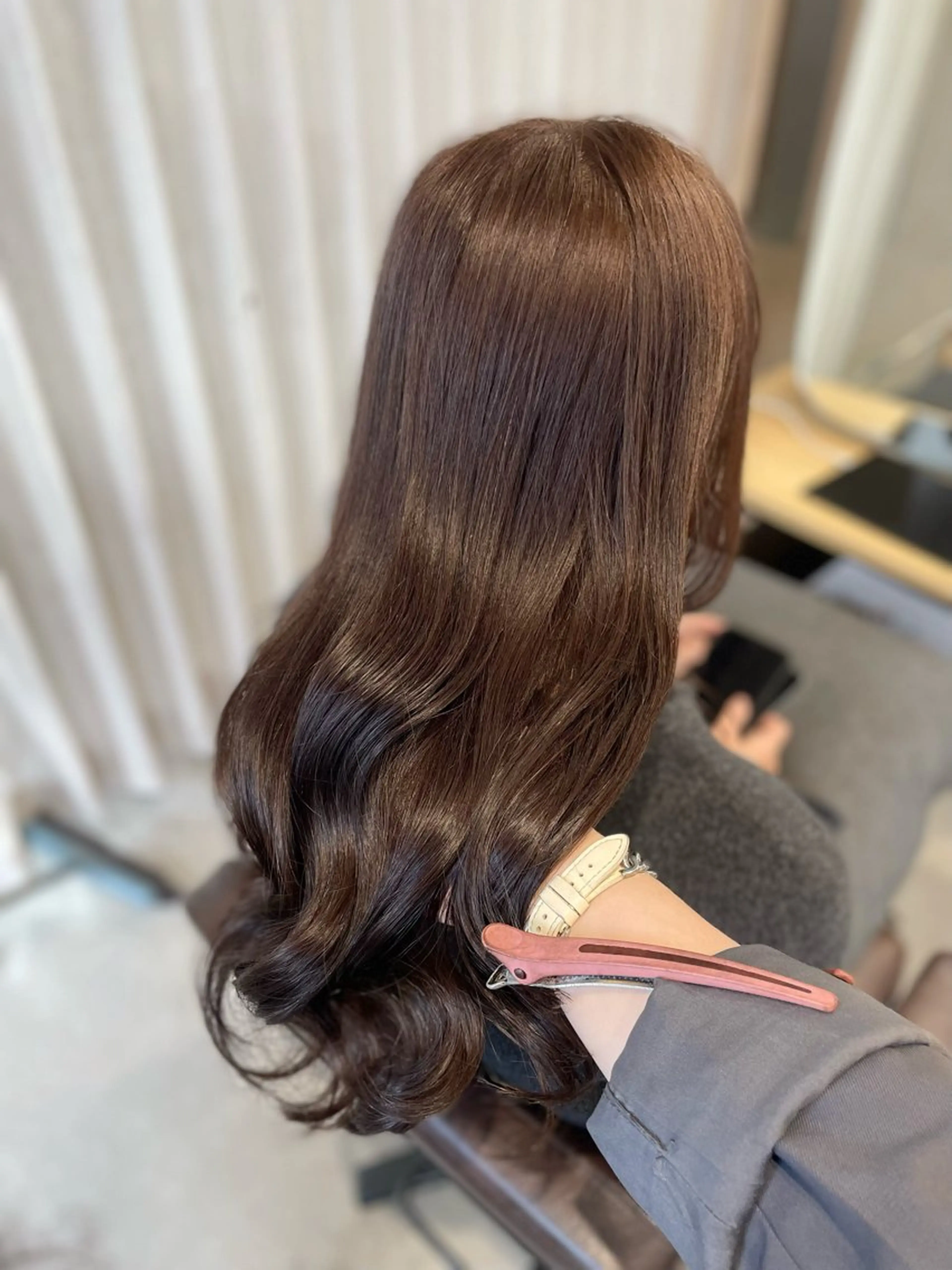 セミロング カラー 透明感カラー ラベンダーカラー 髪質改善 ヘアカラー トリートメント イヌマル アユ / Fier umedaのヘアスタイル