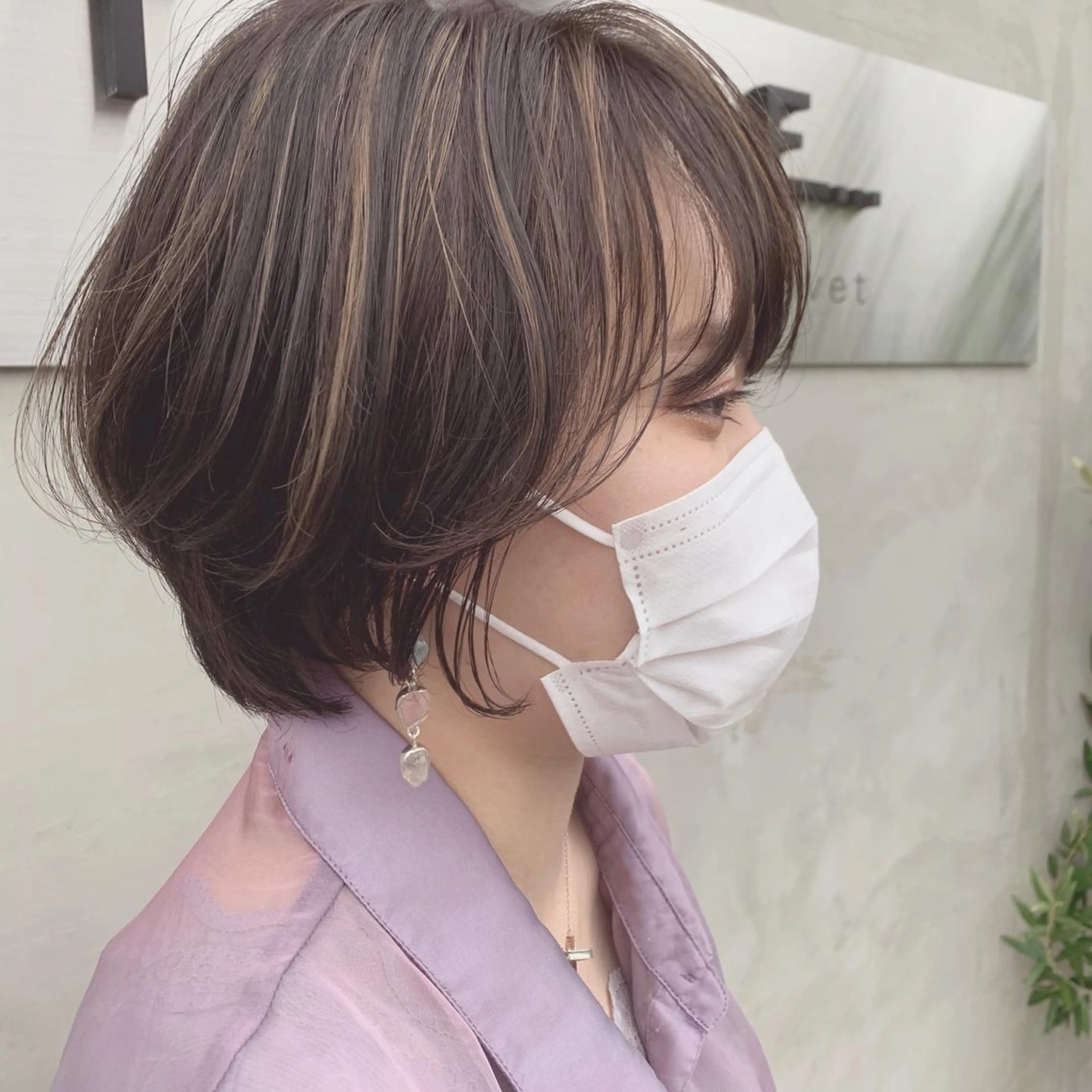 ショート カラー ヘアアレンジ ベージュカラー ハイライトカラー ハイライト ショートヘア まつ毛パーマ🤎 透明感カラー🌿のヘアスタイル