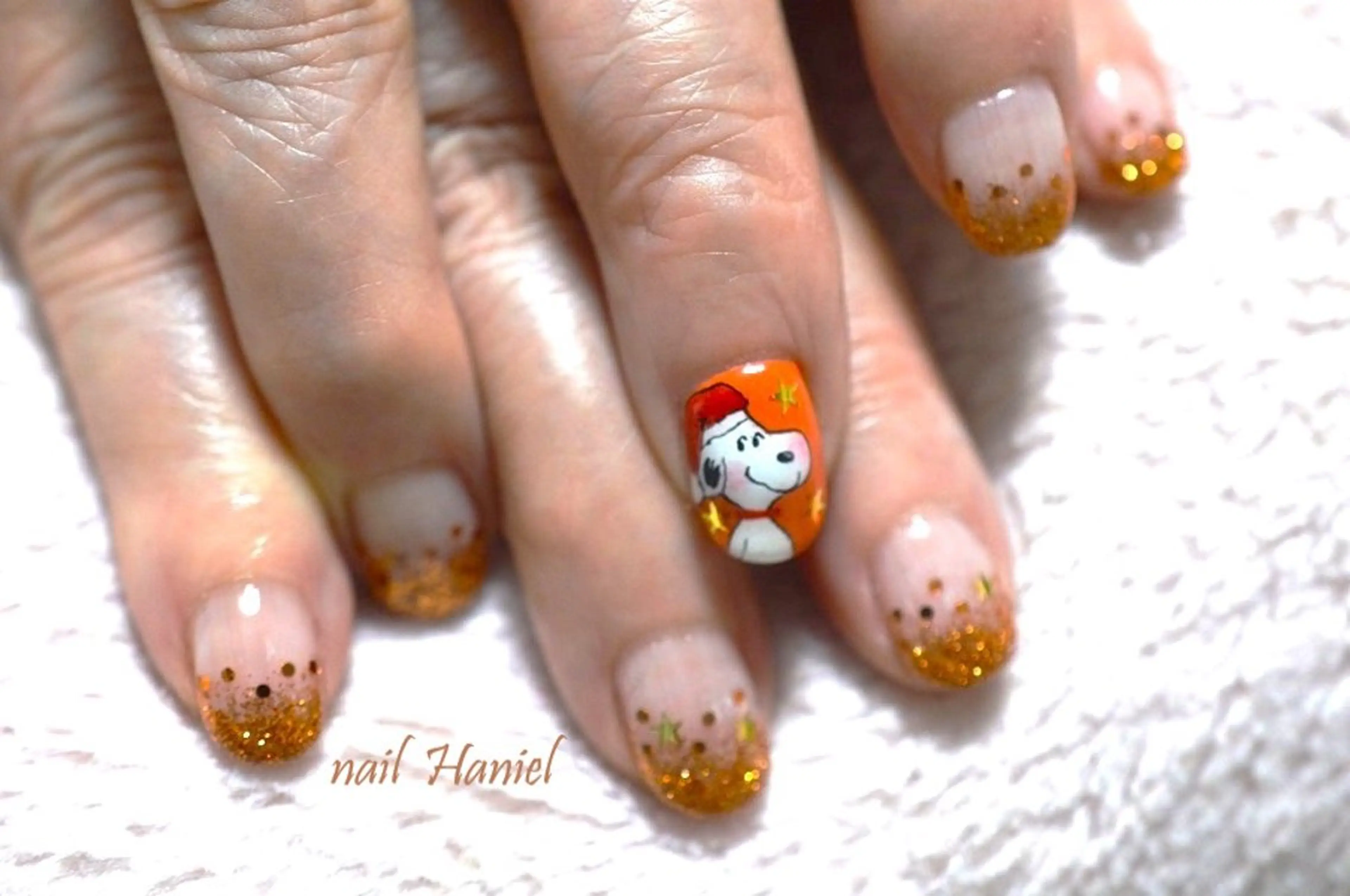 ネイル アートネイル フレンチネイル ジェルネイル 韓国ネイル パラジェル ハンドネイル nail Haniel所属・半蔵門サロンハニエル 魅神 ちよのネイルデザイン