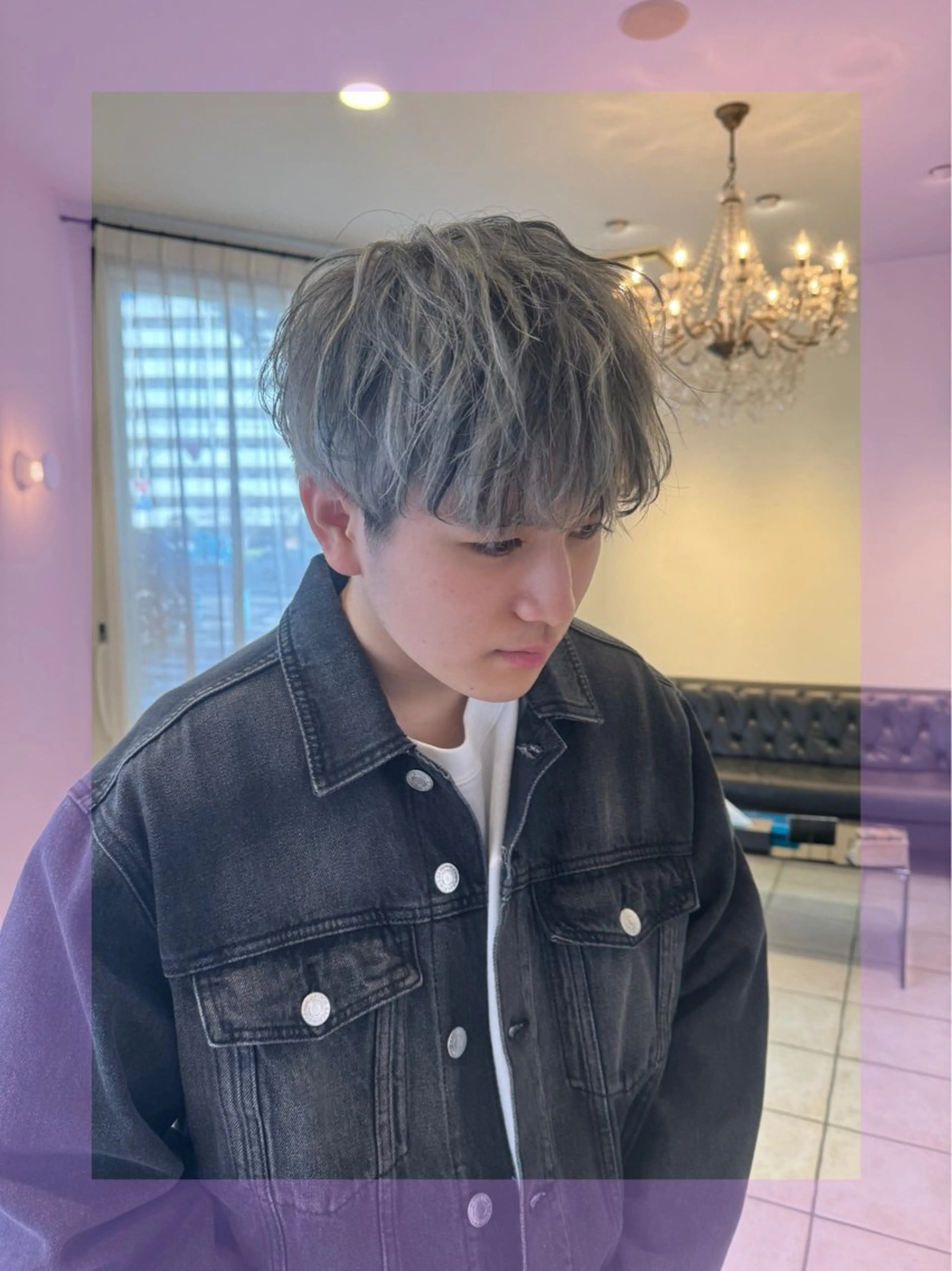 ショート カラー メンズ メンズメッシュ メッシュ シルバー カット ヘアカラー 🦄ブリーチ💜エク ステ💜MIU🦄のヘアスタイル